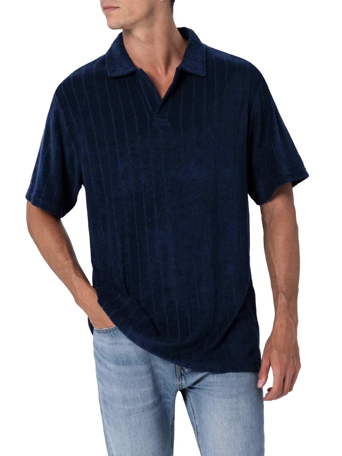 mc2-saint-barth-jeremy-polo-uomo-spugna-a-righe-blu image 1