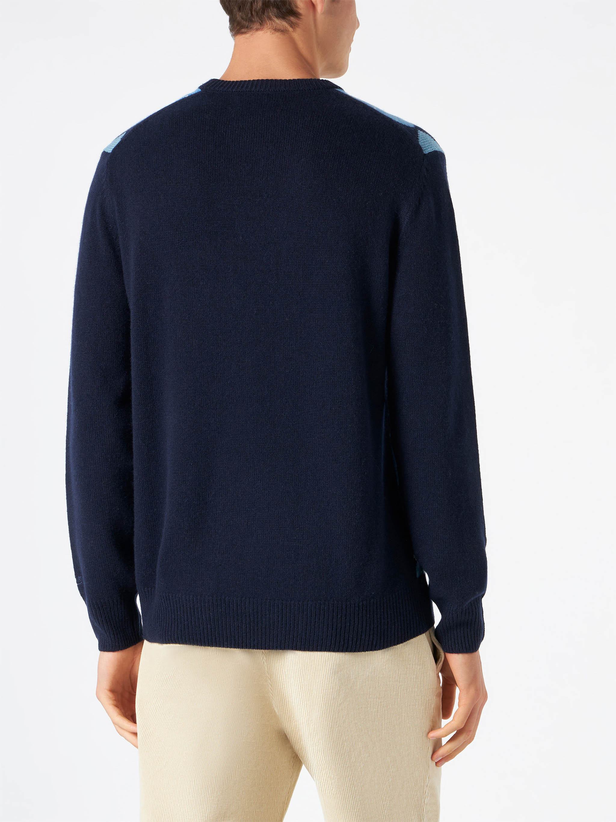 mc2-saint-barth-heron-maglione-girocollo-uomo-jacquard-rombi-blu image 3