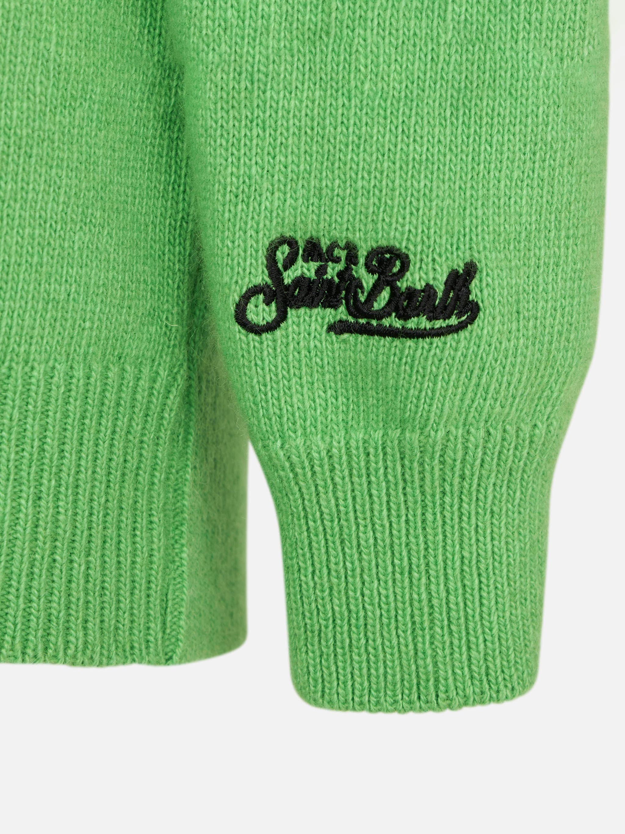 mc2-saint-barth-maglione-bambino-off-piste-verde-fluo-in-misto-cashmere image 3