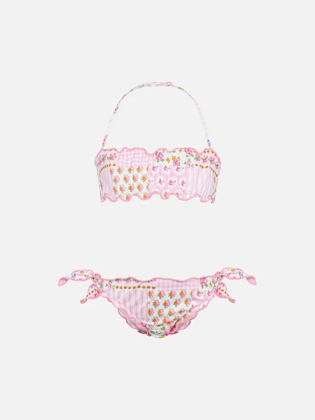 mc2-saint-barth-bikini-emy-a-fascia-fiori-slip-classico-bambina image 1