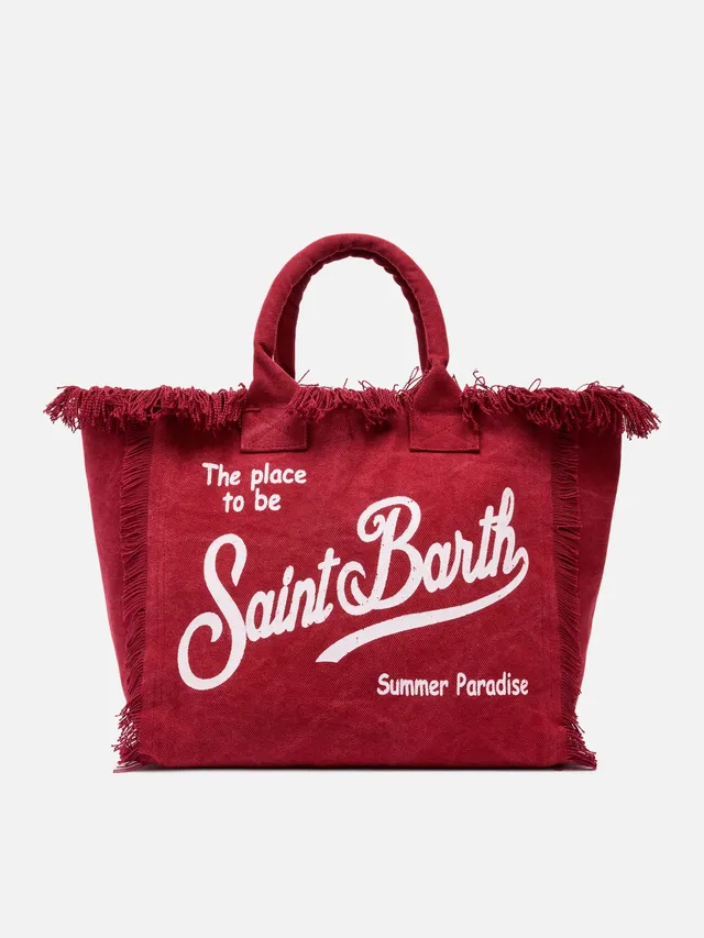 mc2-saint-barth-vanity-borsa-a-spalla-canvas-cotone-bordeaux image 1