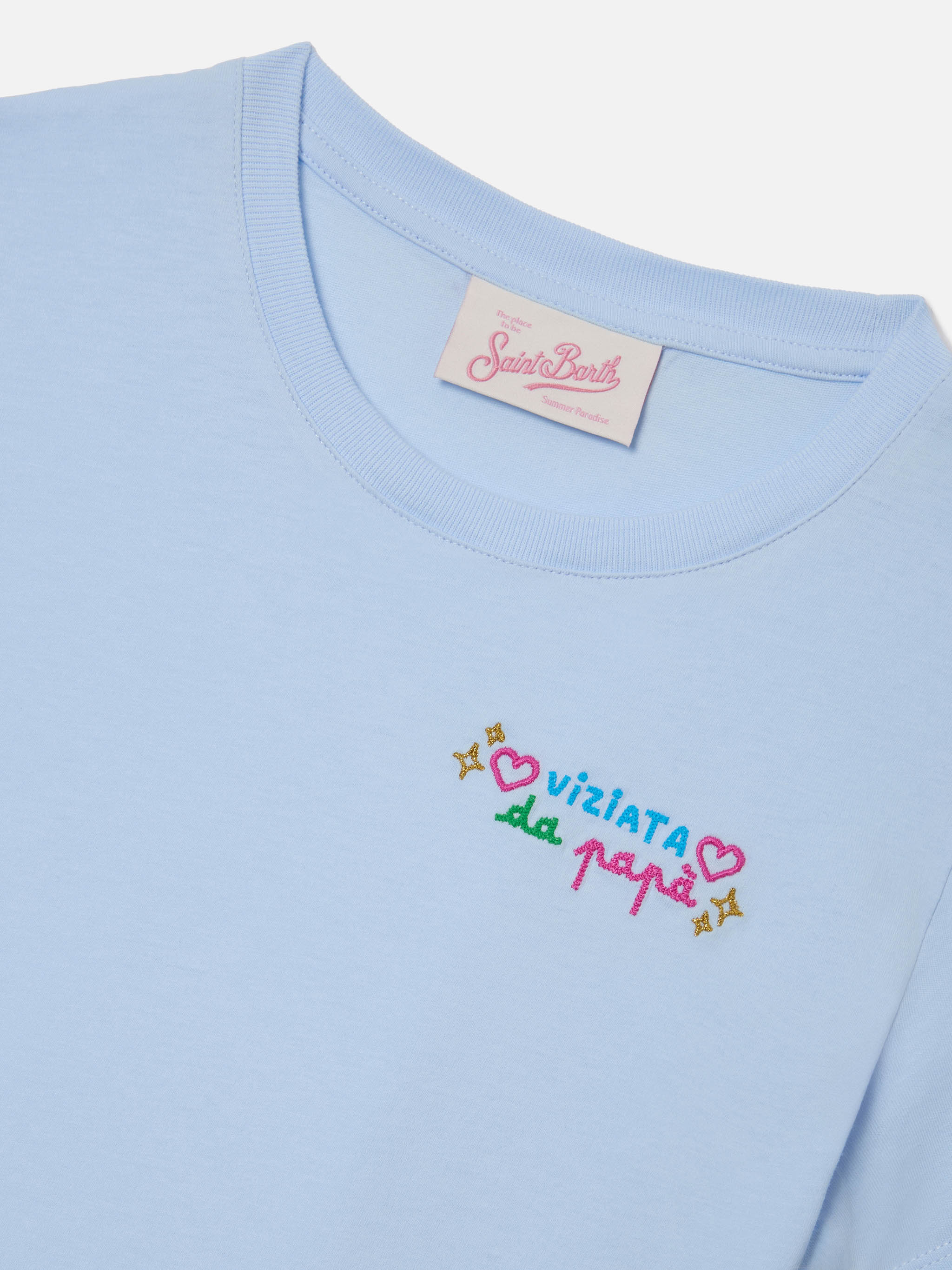 mc2-saint-barth-elly-t-shirt-bambina-cotone-azzurra-ricamo-viziata-da-pap image 3