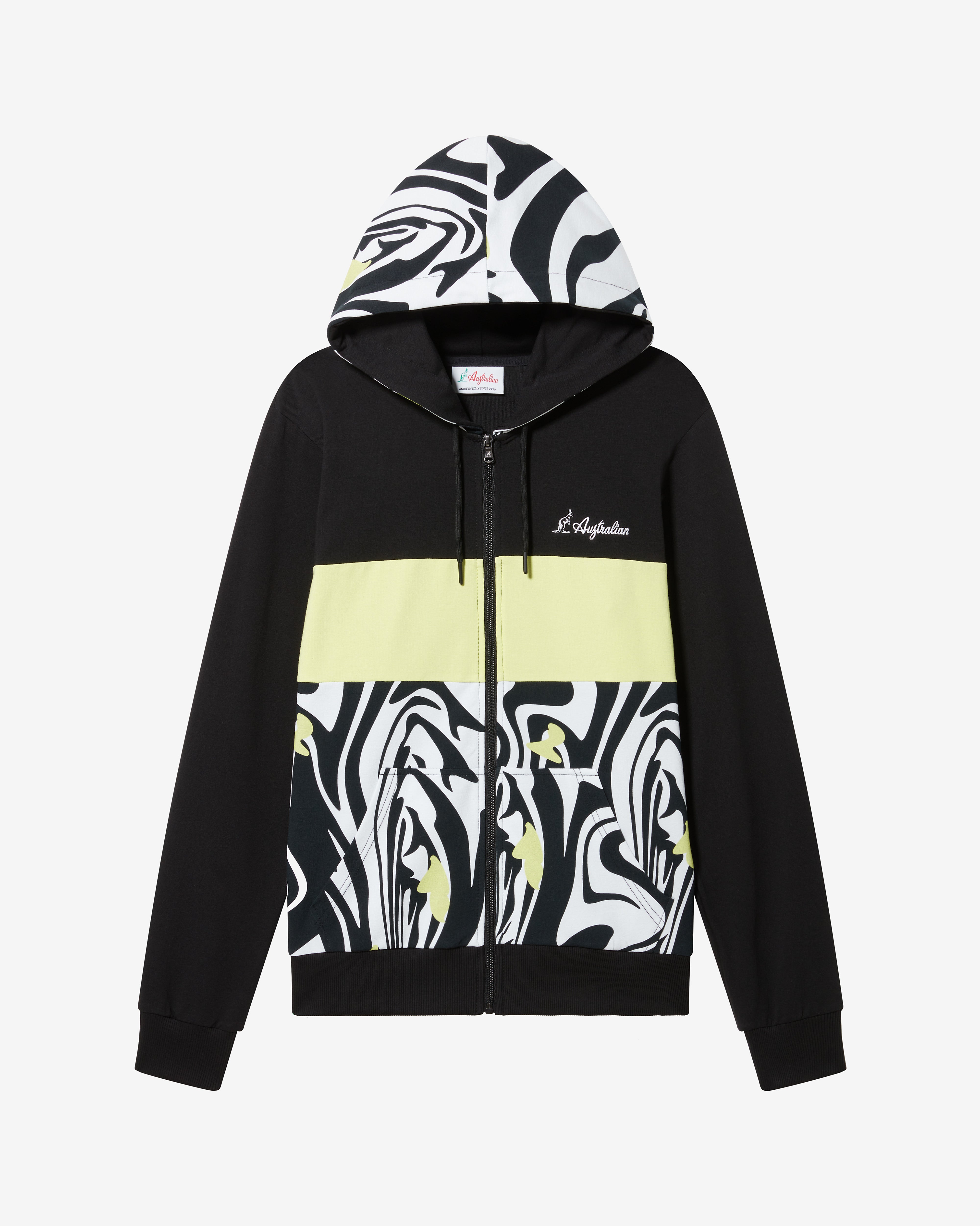 australian-vinyl-track-jacket-giacca-felpa-con-cappuccio-nera-landscape image 6