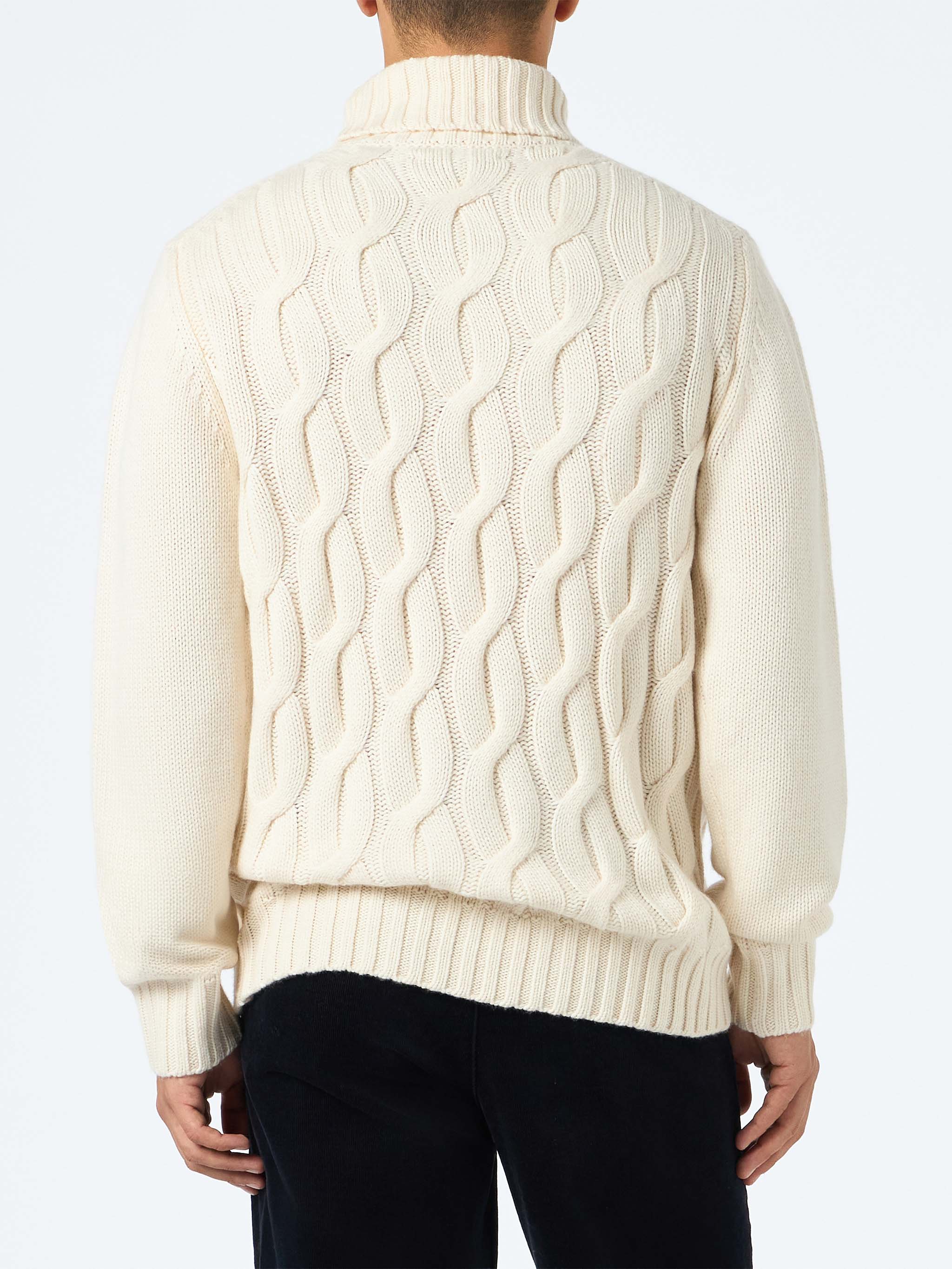 mc2-saint-barth-maglia-fisherman-uomo-in-misto-cashmere-panna-a-trecce image 3
