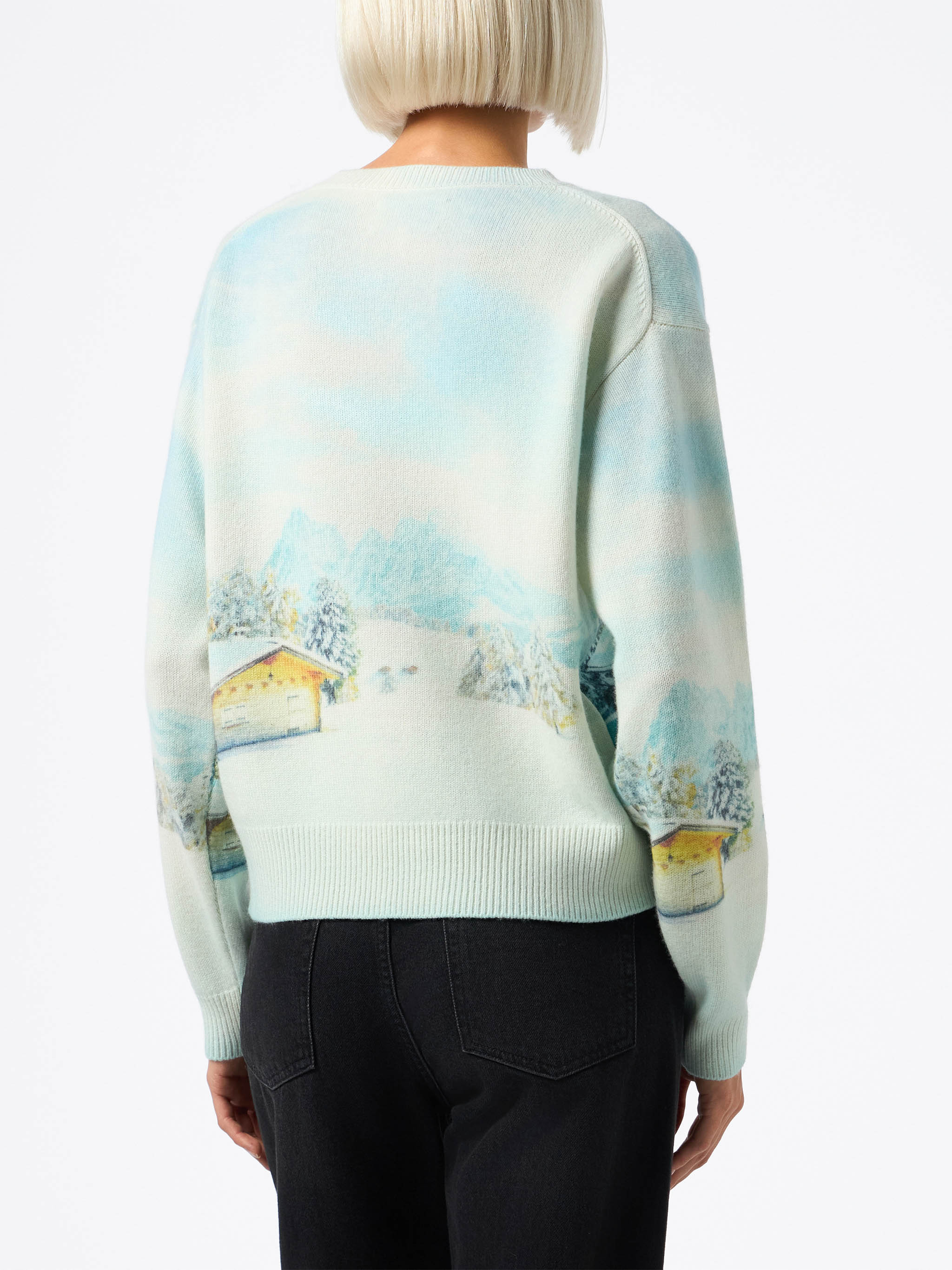 mc2-saint-barth-louise-maglia-in-misto-cashmere-bianca-stampa-chalet image 2