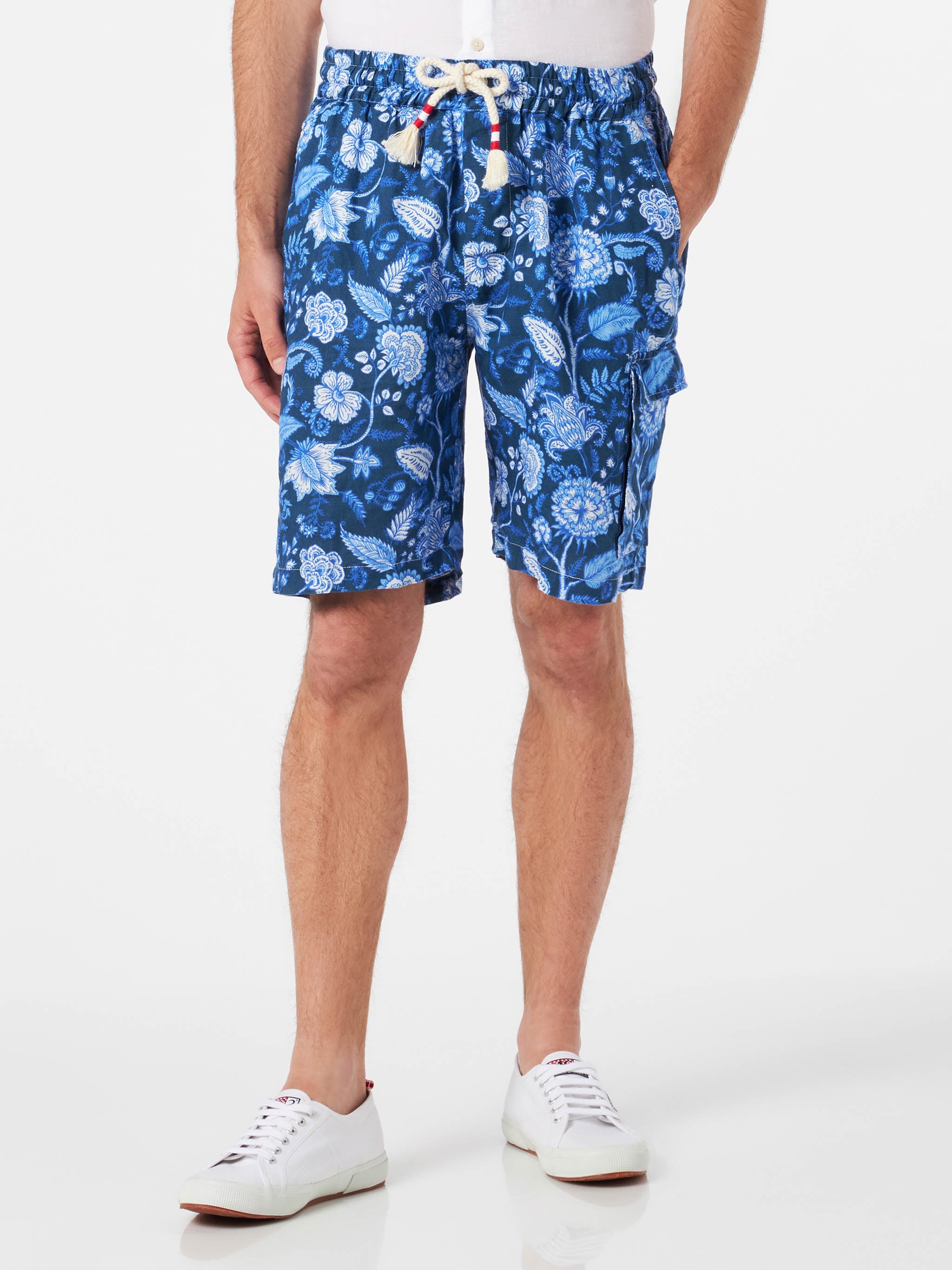 mc2-saint-barth-bermuda-marseille-uomo-in-lino-stampa-floreale-blu image 1