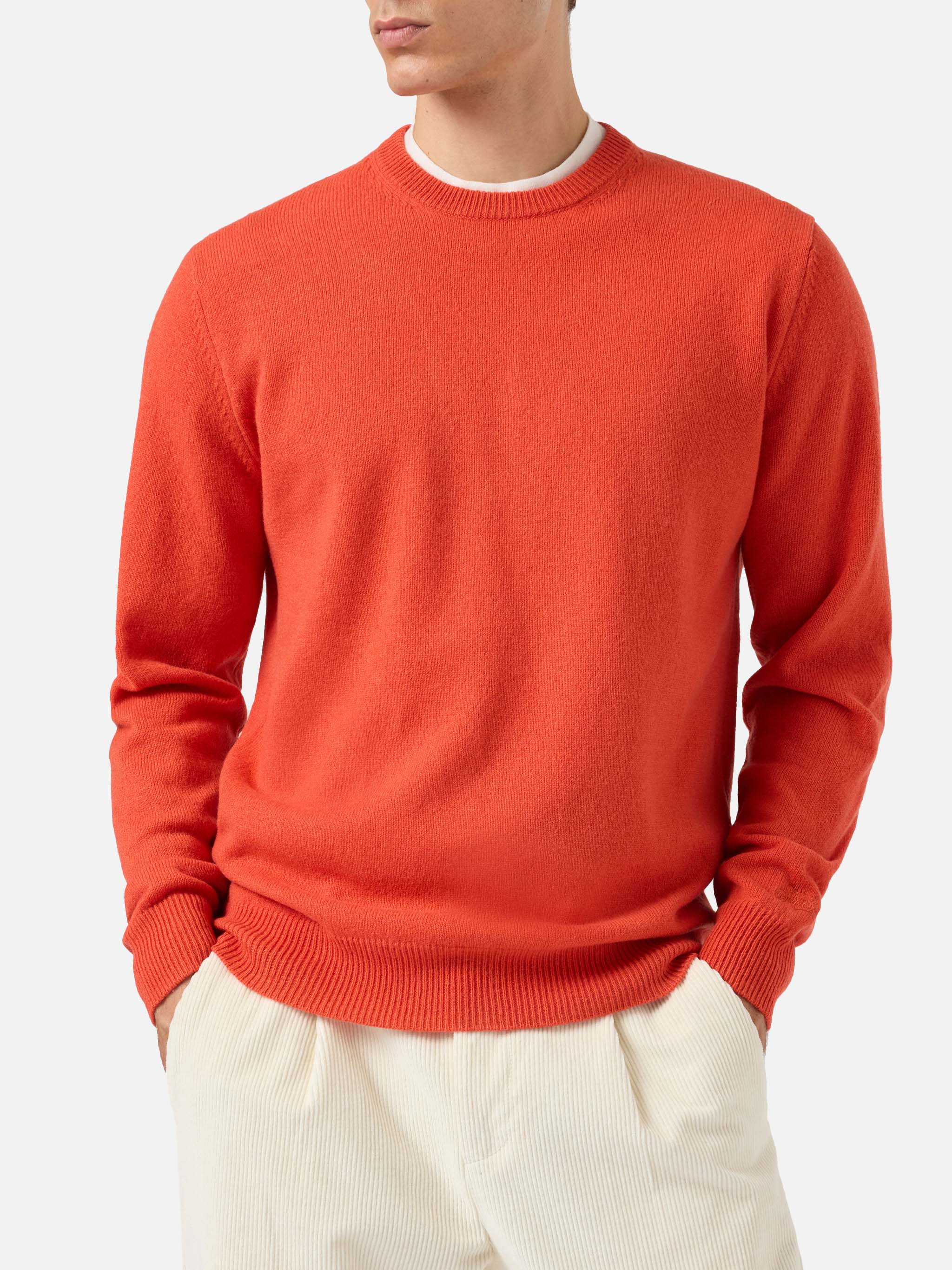mc2-saint-barth-maglione-regent-uomo-in-100-lambswool-arancio image 1