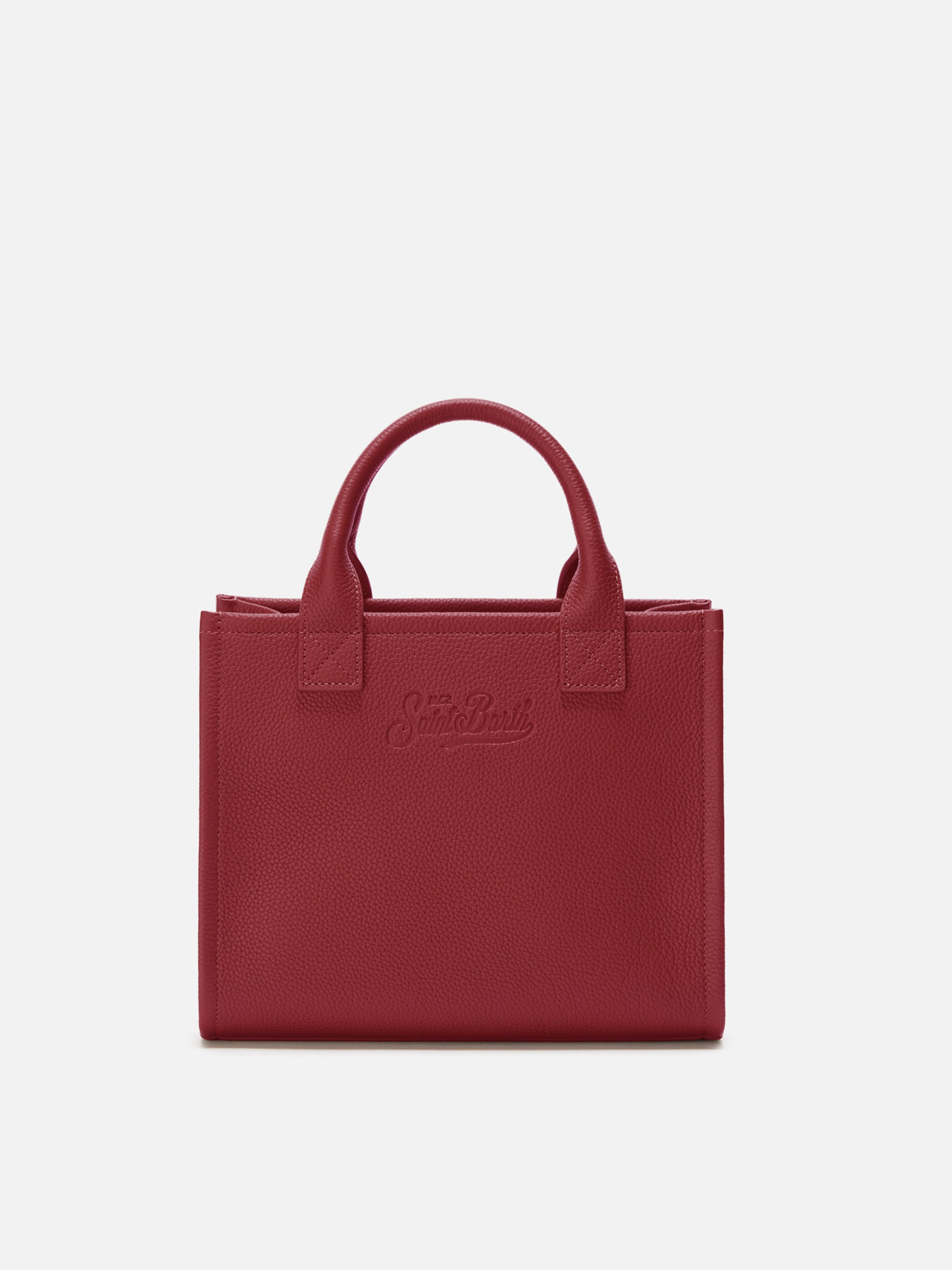 mc2-saint-barth-vanity-bag-midi-borsa-a-spalla-pelle-martellata-bordeaux image 3