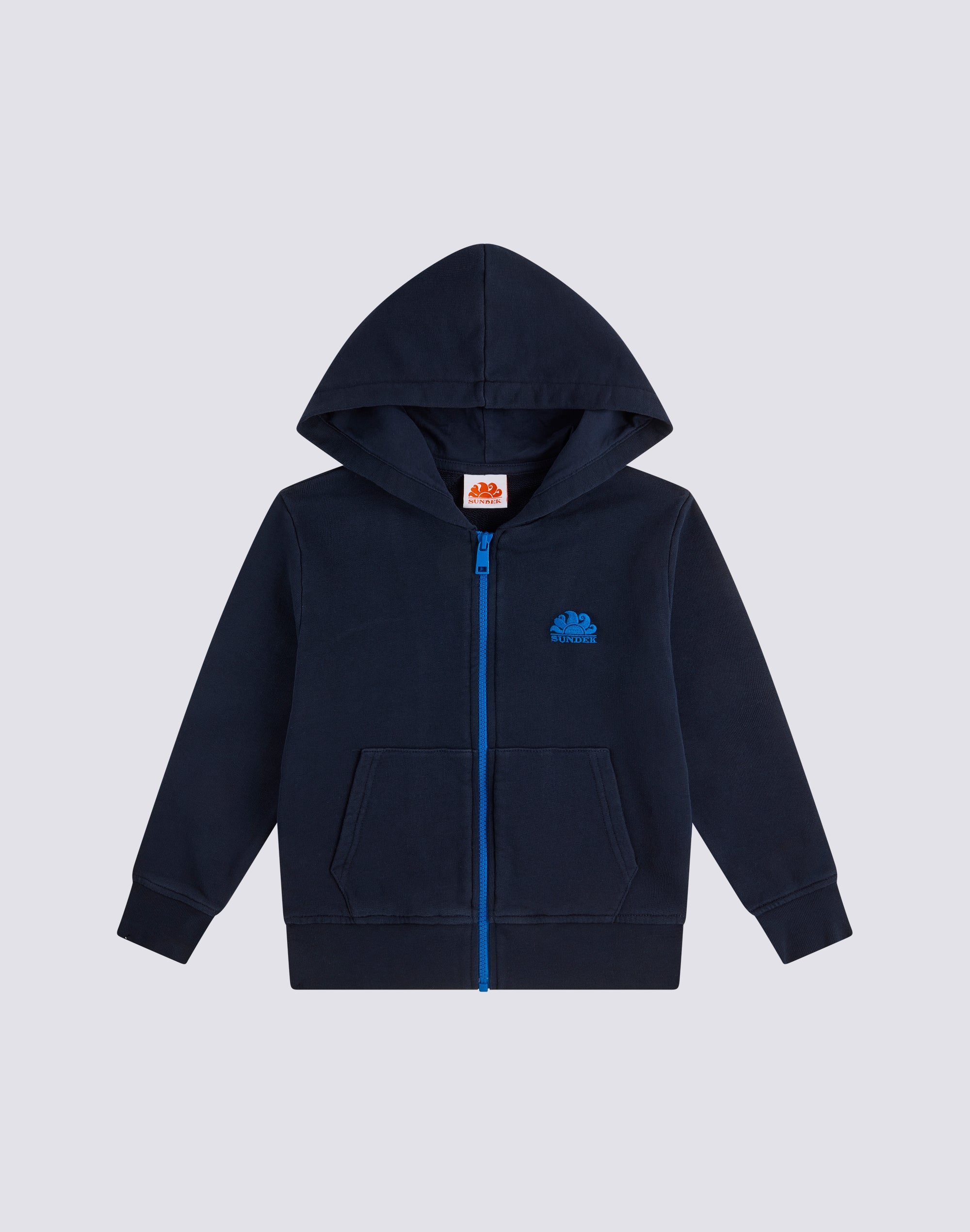 sundek-felpa-bambino-con-cappuccio-e-full-zip-centrale image 1