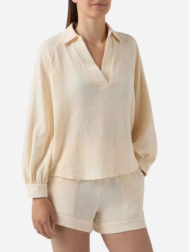 blusa-maira-mc2-saint-barth-in-mussola-di-cotone-beige image 1