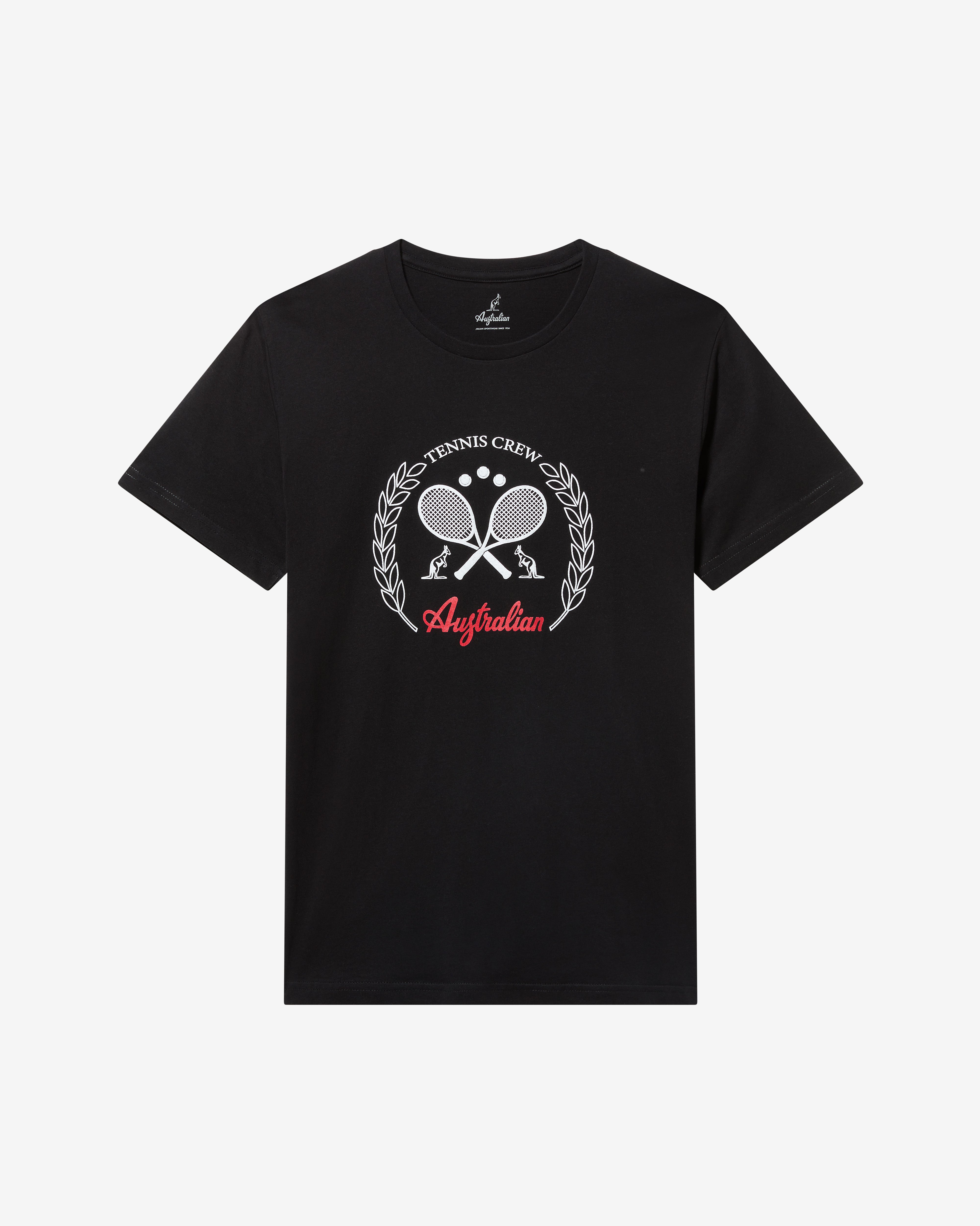 australian-tennis-crew-t-shirt-in-cotone-nera-regular image 1