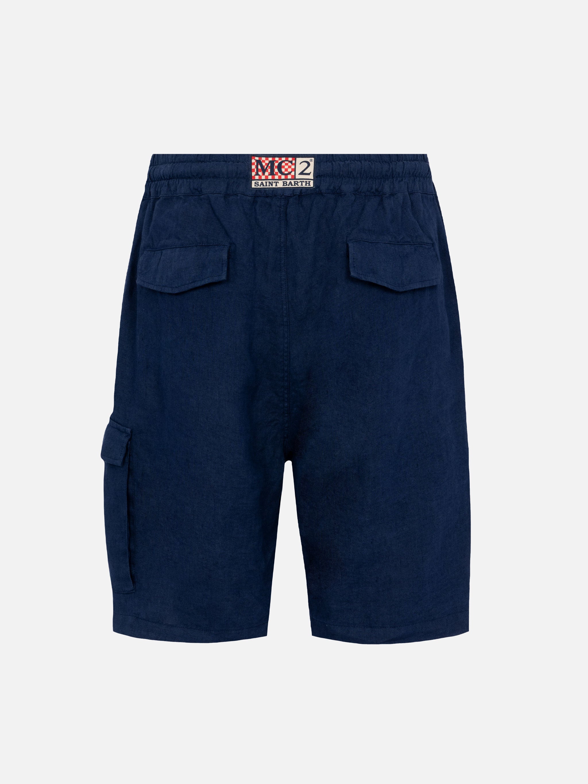 mc2-saint-barth-bermuda-marseille-in-lino-blu-navy-uomo image 5