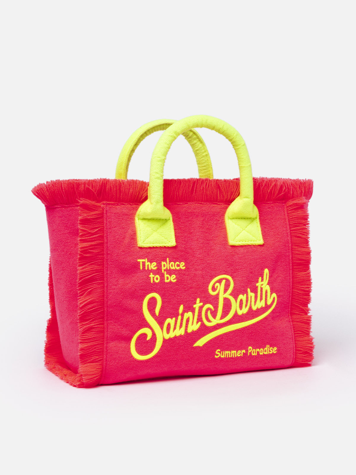 borsa-colette-sponge-mc2-saint-barth-goffrata-rosa-fluo-in-tessuto-effetto-spugn image 3