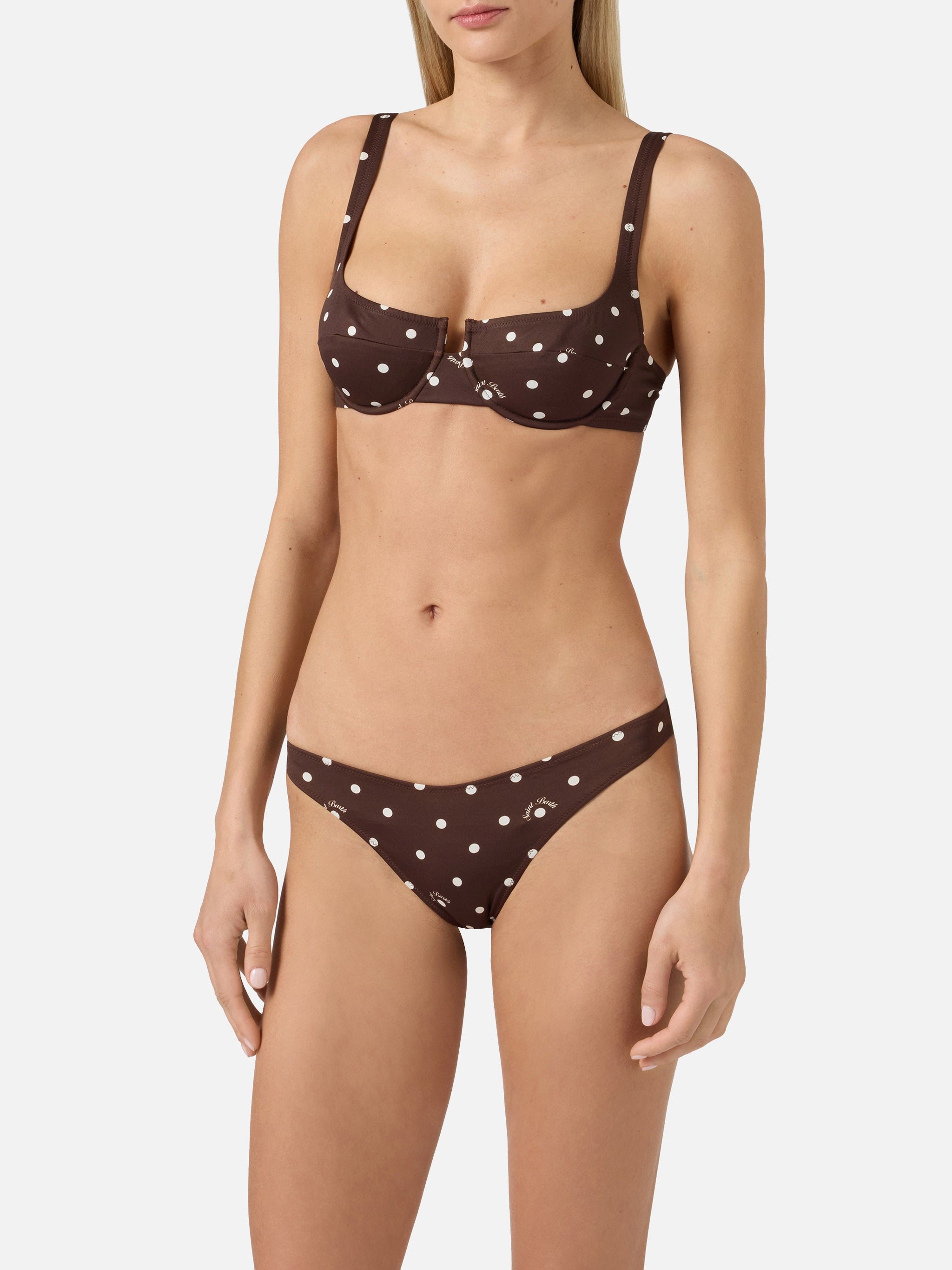 mc2-saint-barth-amira-naomi-bikini-donna-marrone-pois-balconette-ferretto image 2