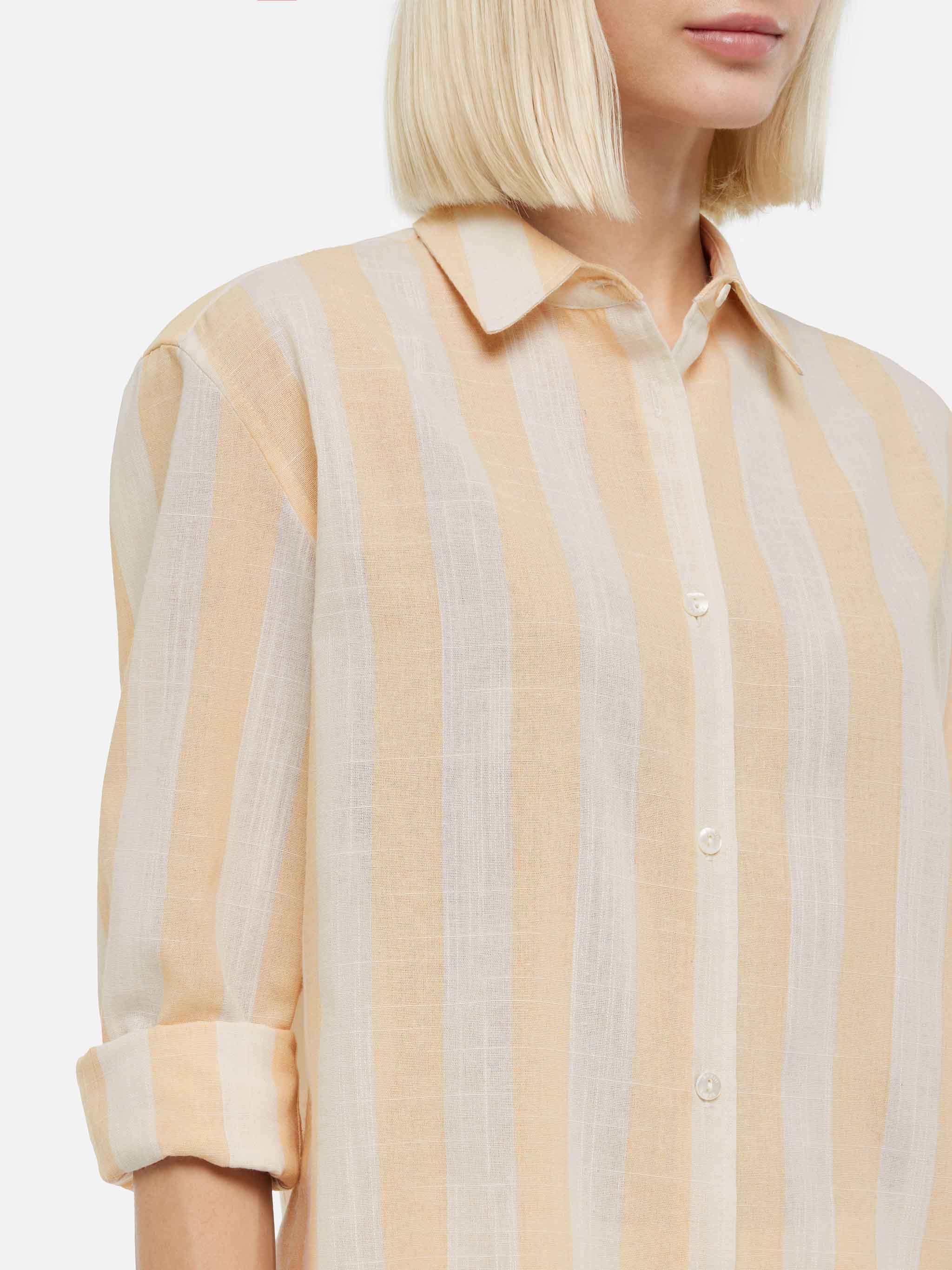 mc2-saint-barth-camicia-donna-meredith-classica-a-righe-beige image 2