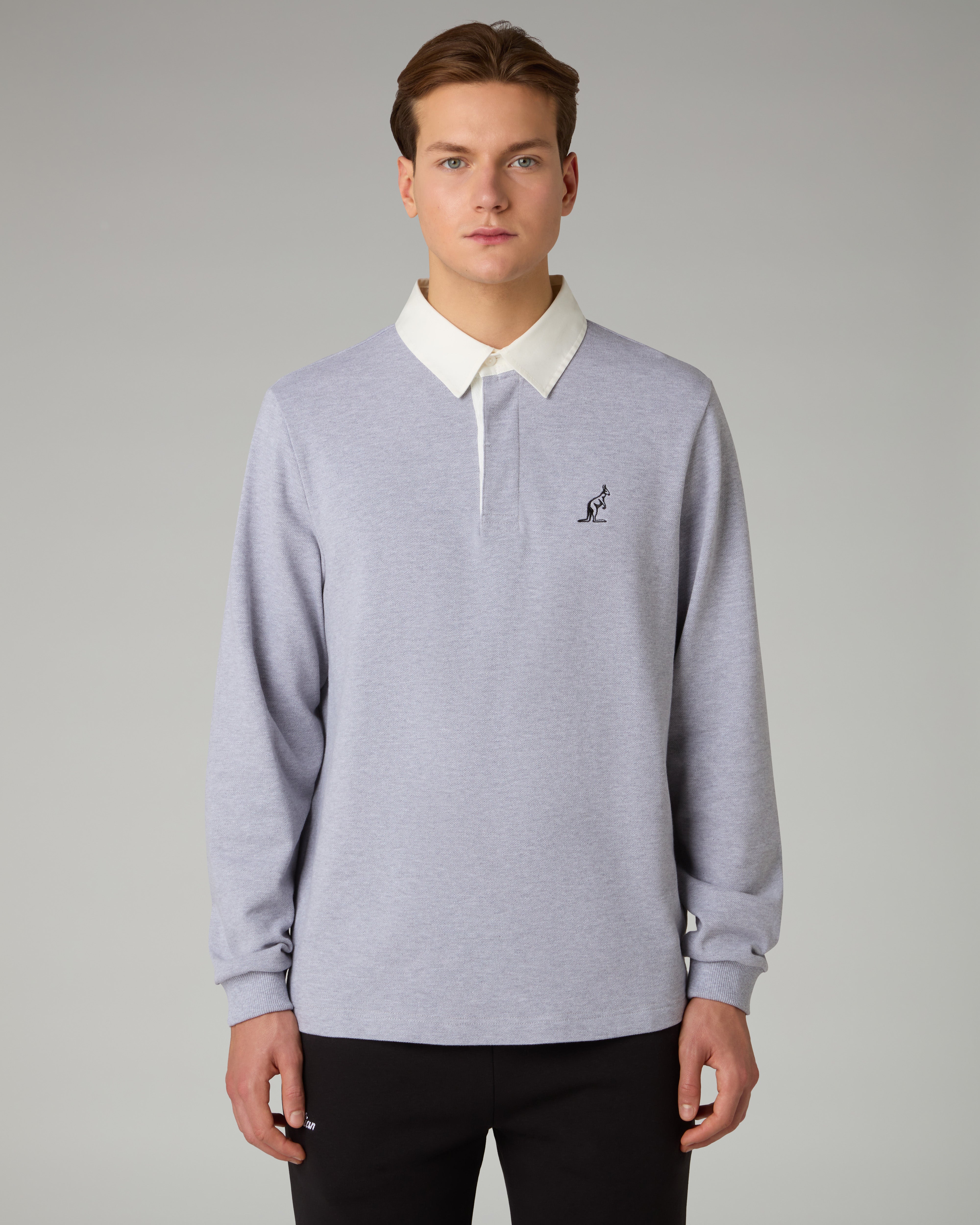 australian-academy-polo-shirt-piqu-regular-grigio-melange image 1