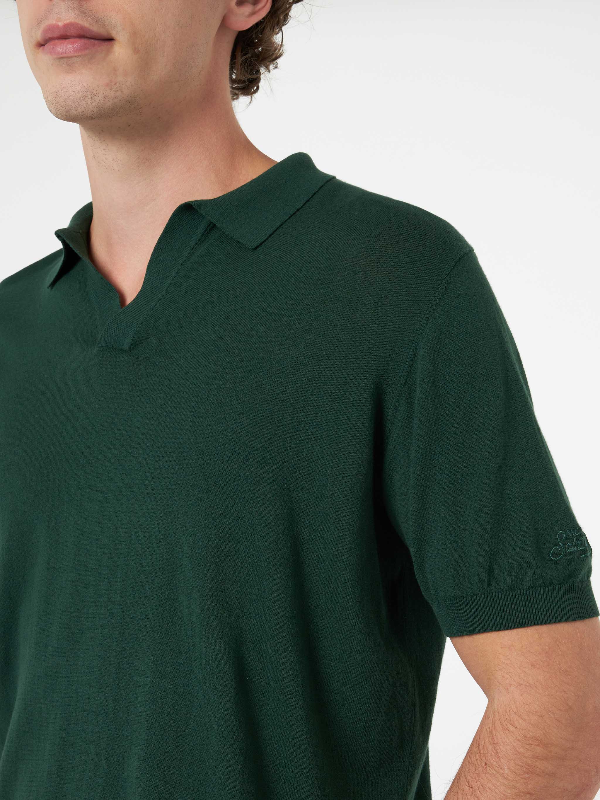 mc2-saint-barth-sloan-polo-uomo-in-maglia-verde-inglese-ice-cotton image 4