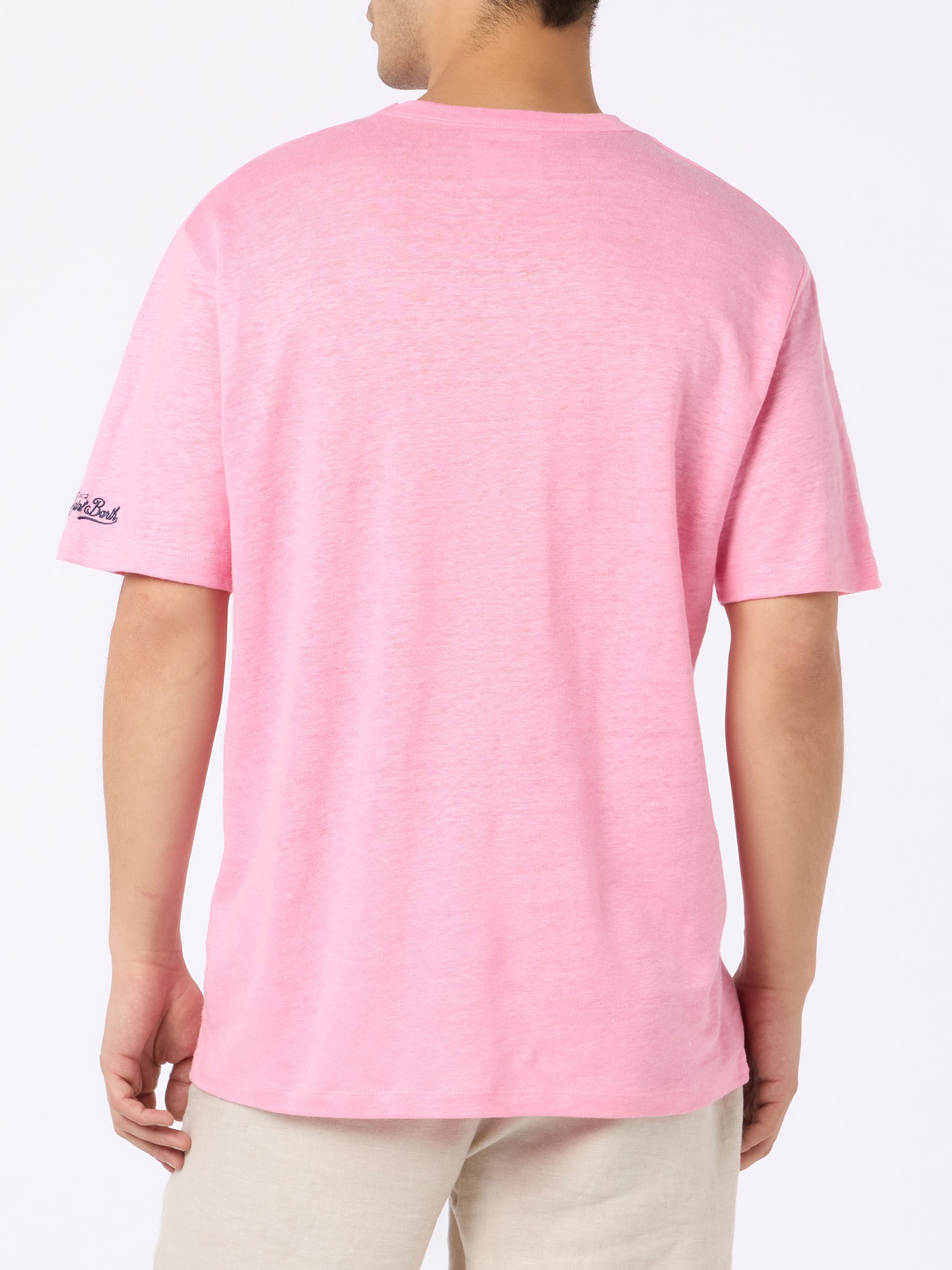 mc2-saint-barth-t-shirt-president-uomo-in-cotone-fiammato-rosa-bubble-tinta-unit image 4
