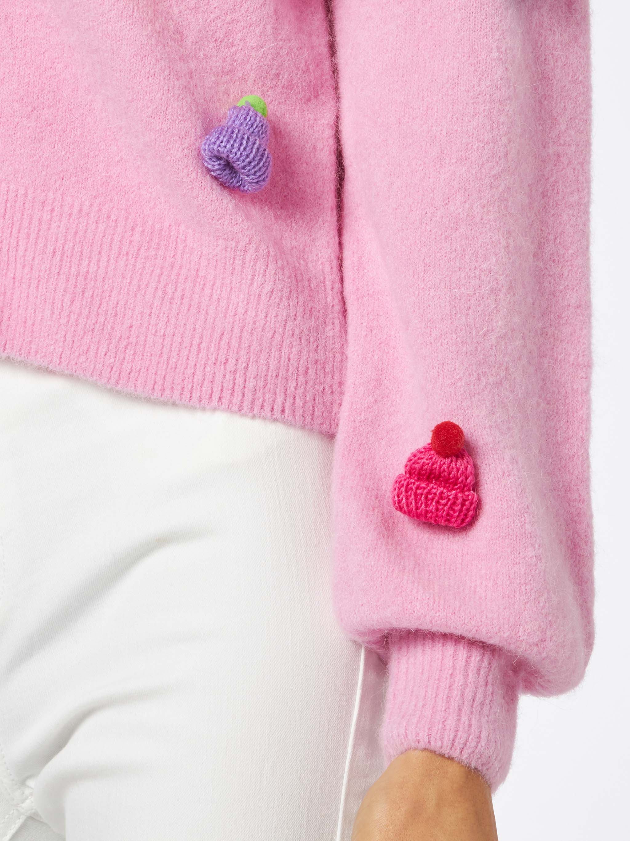 mc2-saint-barth-cardigan-lyza-soft-cropped-in-misto-alpaca-rosa-con-cuori-croche image 3