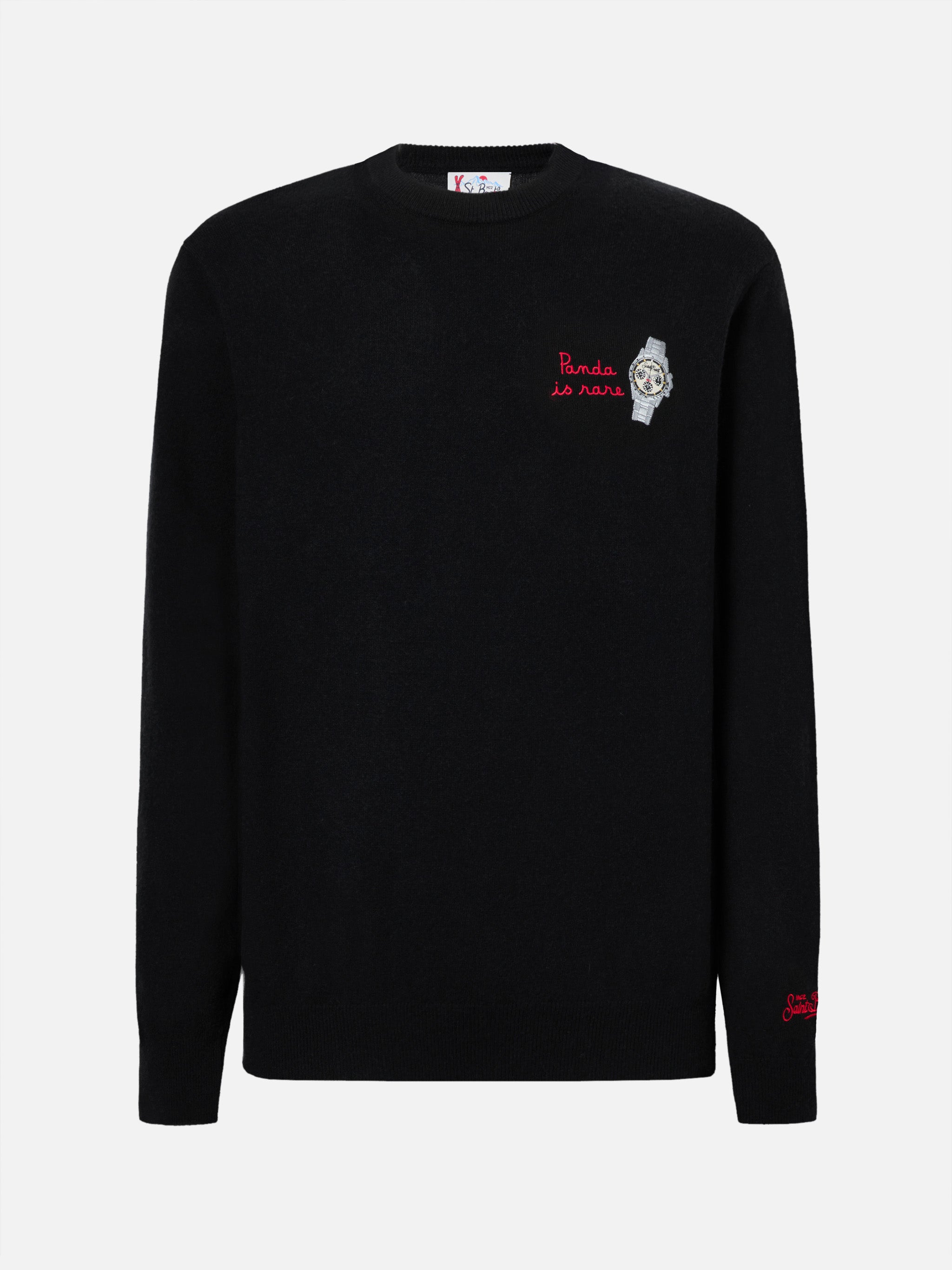 mc2-saint-barth-maglione-uomo-heron-light-nero-ricamo-panda-is-rare image 5