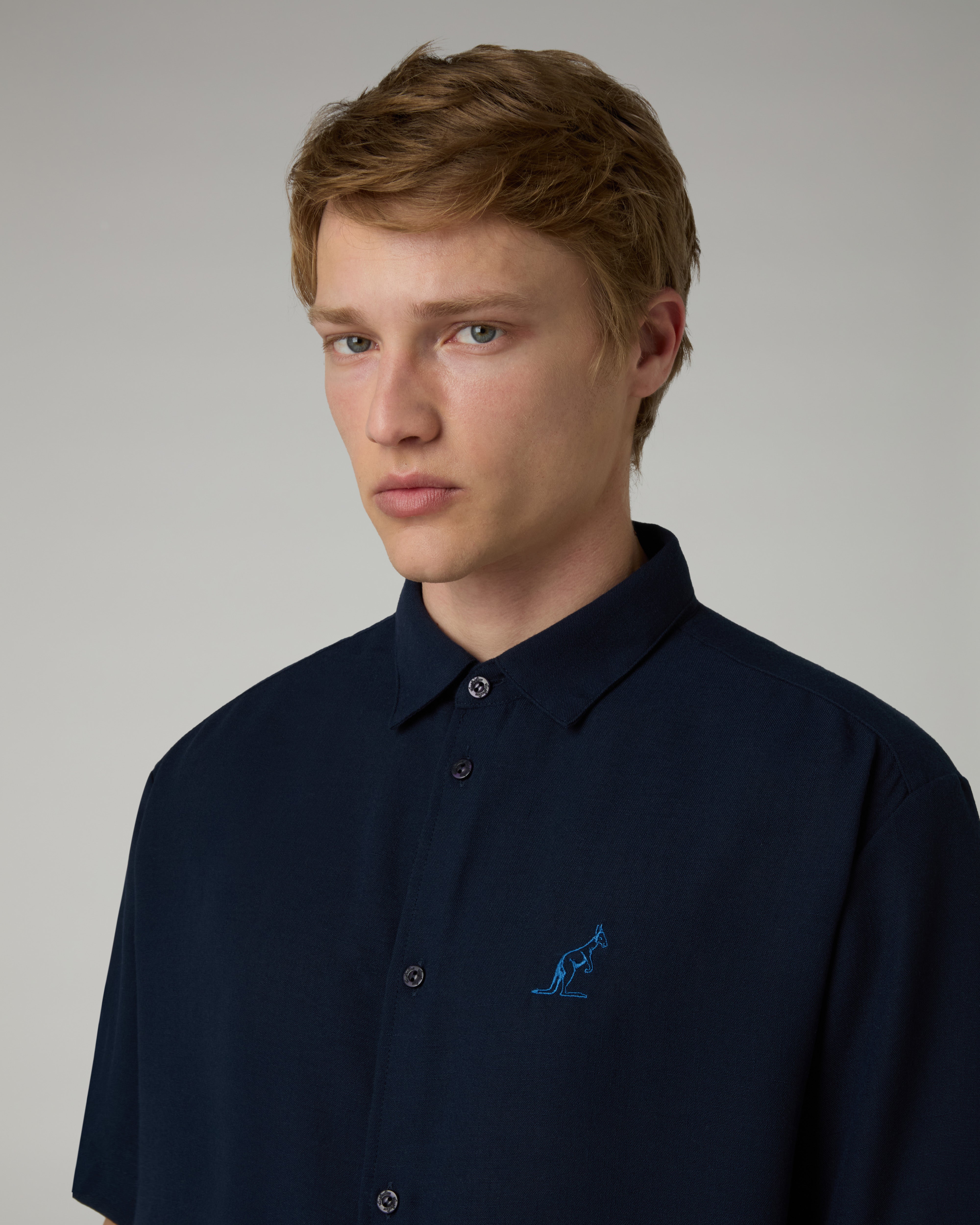 australian-doric-shirt-eclipse-blue-camicia-manica-corta-canvas image 4