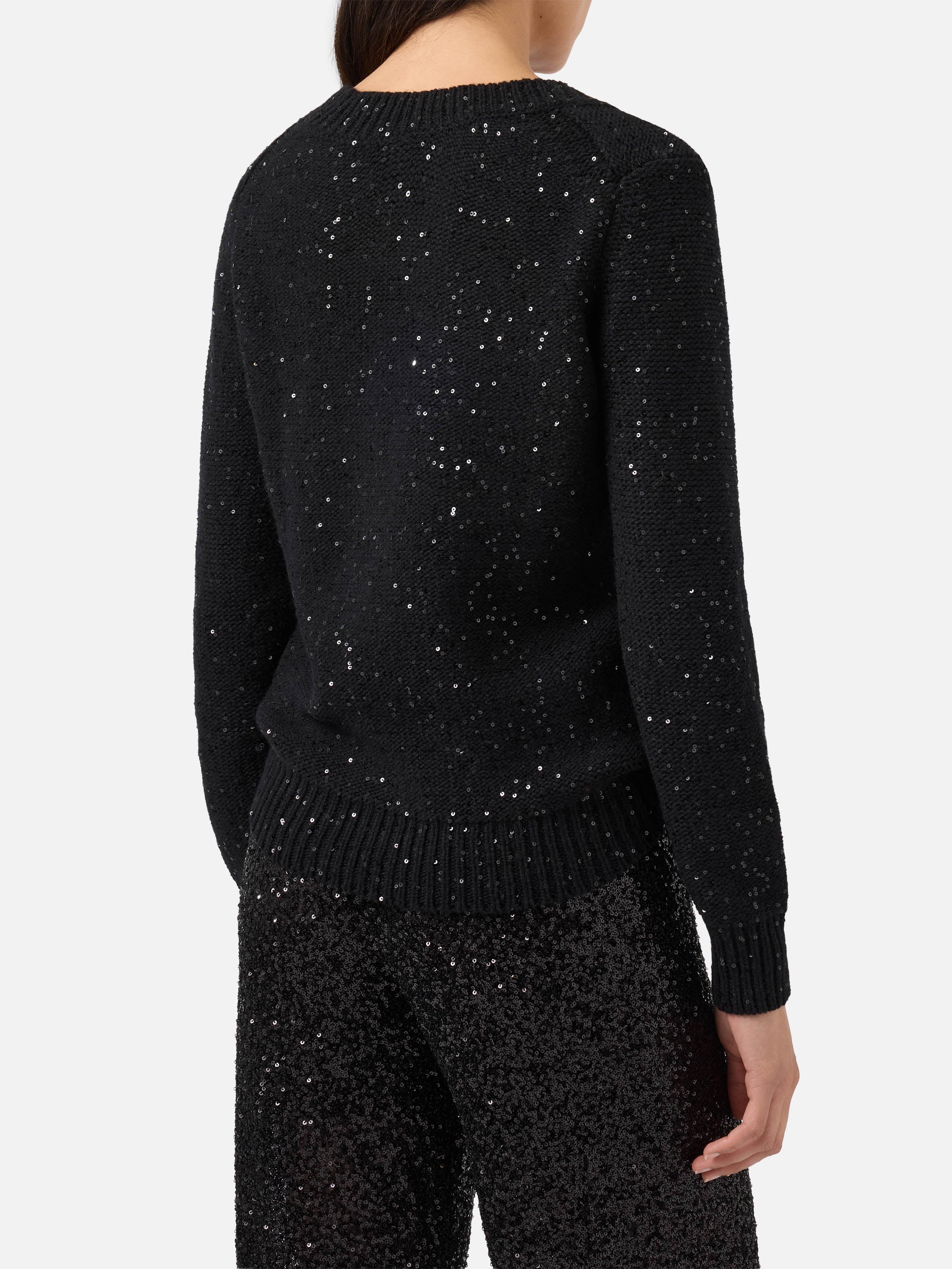 mc2-saint-barth-maglione-donna-scollo-a-v-nero-con-paillettes-lana-e-cashmere image 4