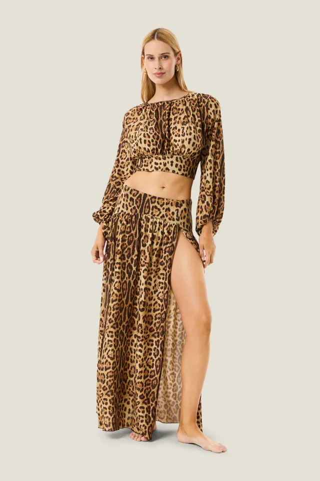4giveness-gonna-lunga-spacchi-leopard-resort-cover-up-lurex-donna image 1