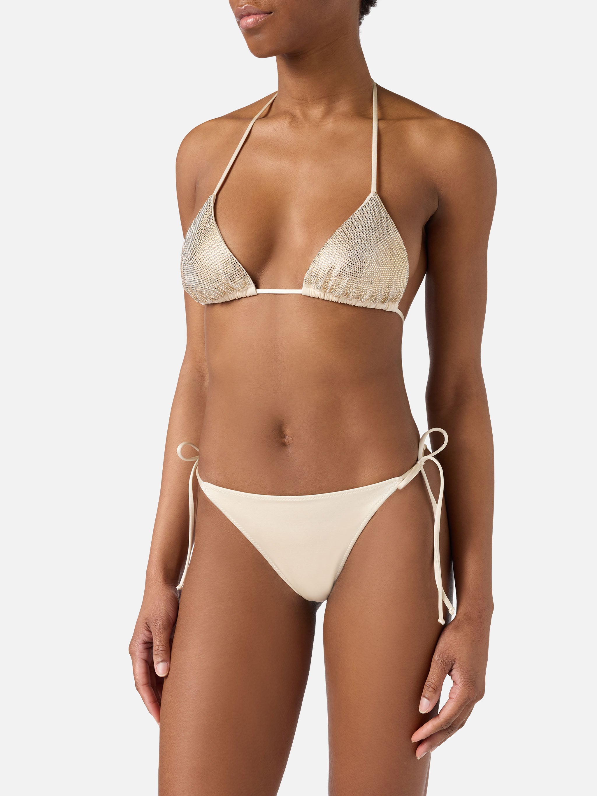 mc2-saint-barth-maleah-bikini-triangolo-donna-oro-glossy-con-strass-brasiliana image 3