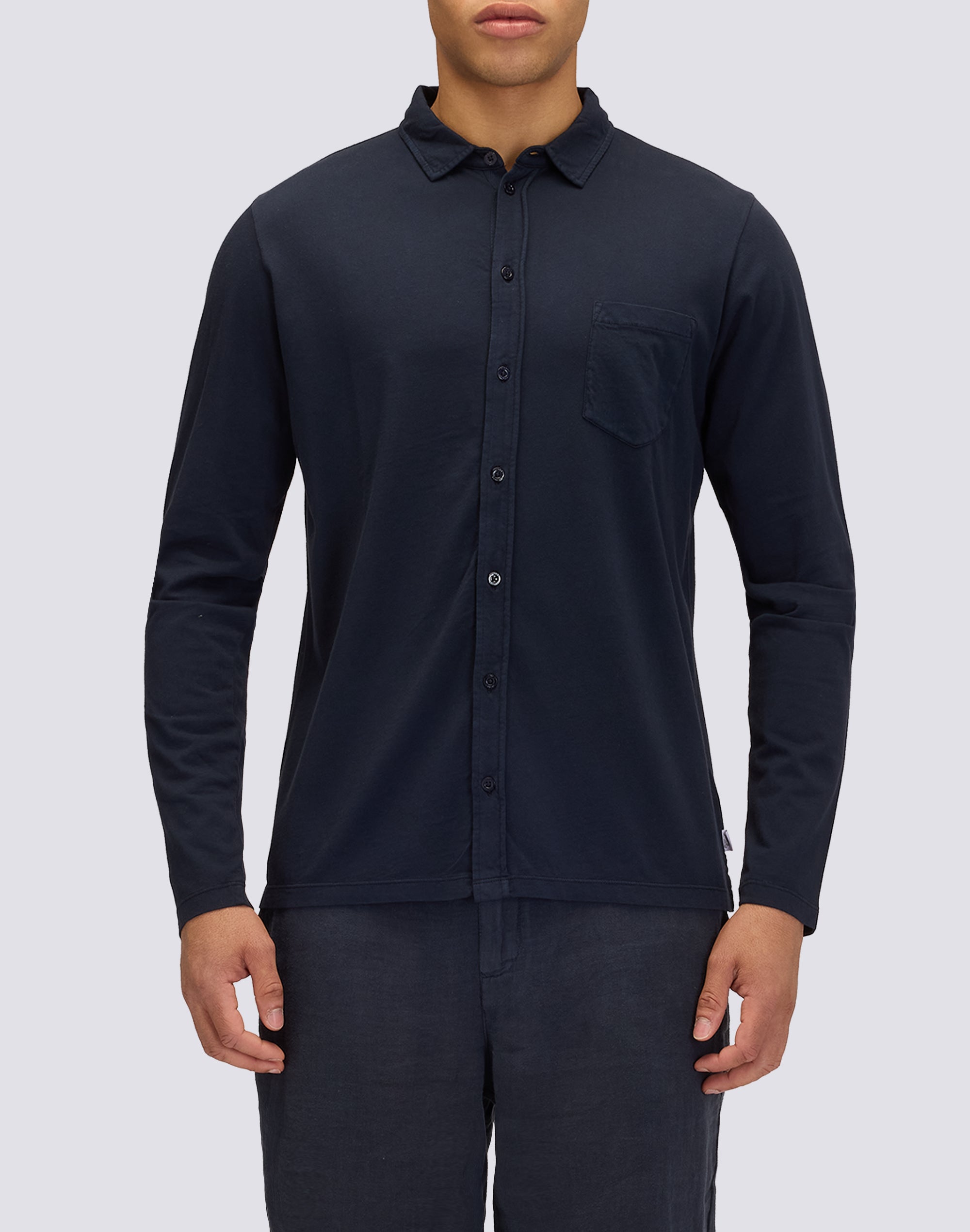 sundek-camicia-uomo-maniche-lunghe-cotone-jersey-tinto-capo-regular image 1