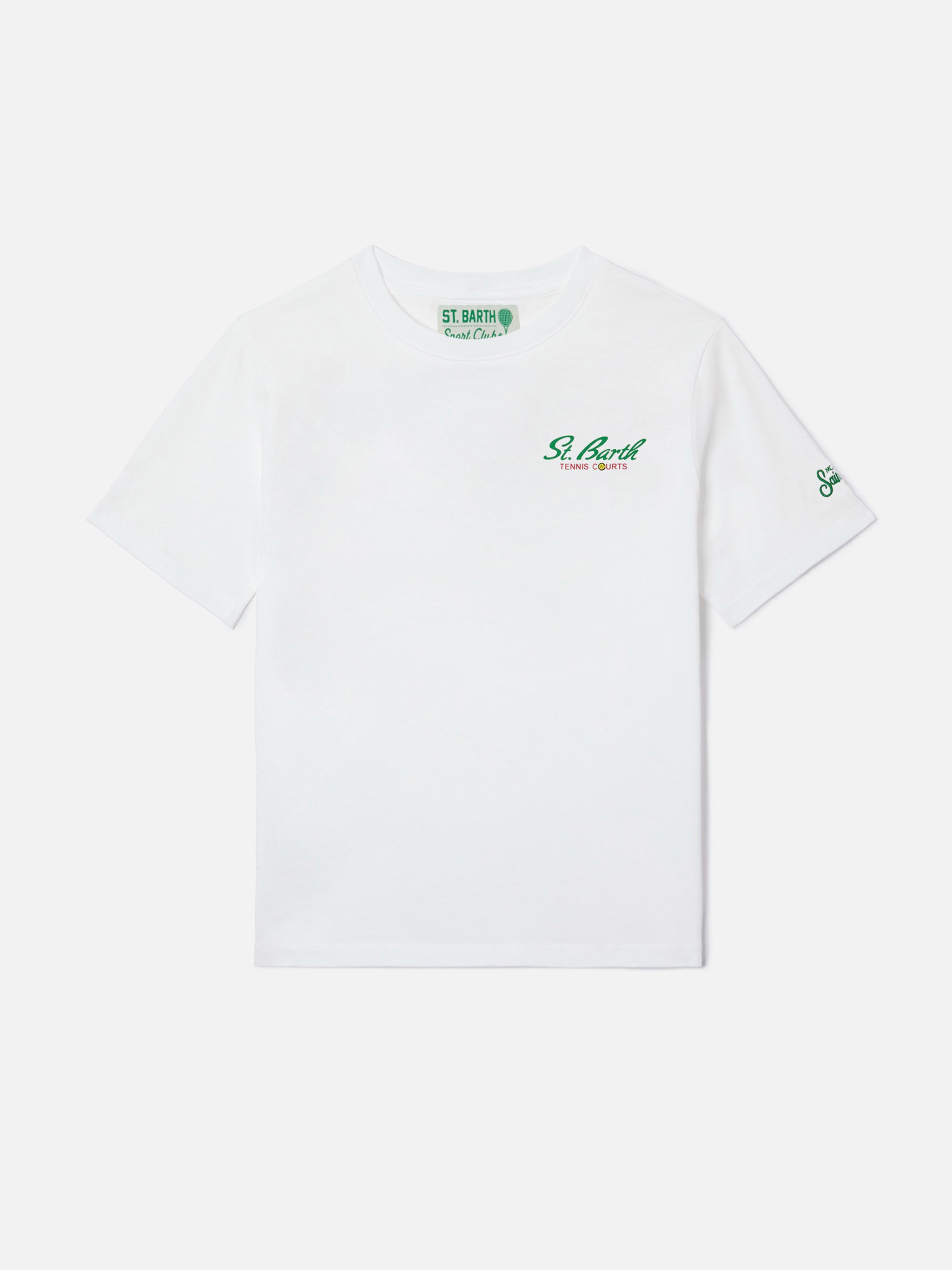mc2-saint-barth-portland-jr-t-shirt-bambino-bianca-tennis-courts-peanuts-special image 4