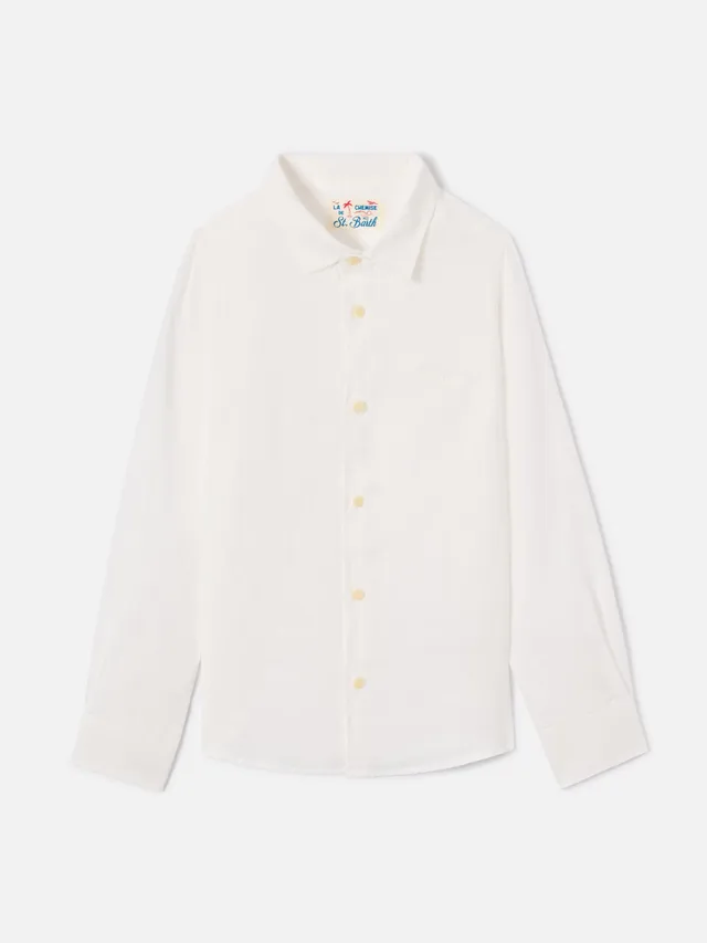 mc2-saint-barth-camicia-agnes-da-bambino-in-lino-bianco image 1