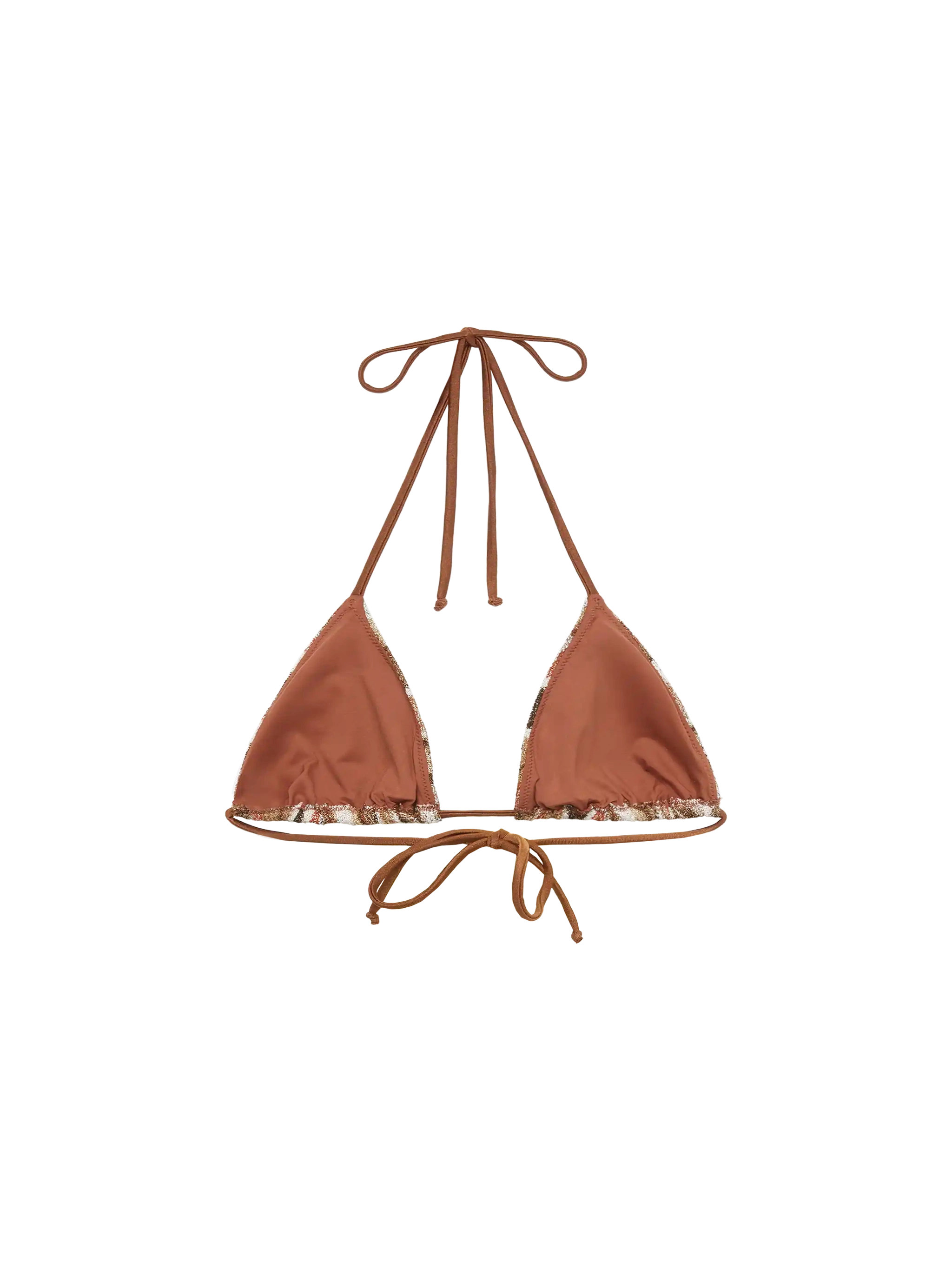 mc2-saint-barth-leah-top-a-triangolo-raschel-motivo-chevron-marrone image 2