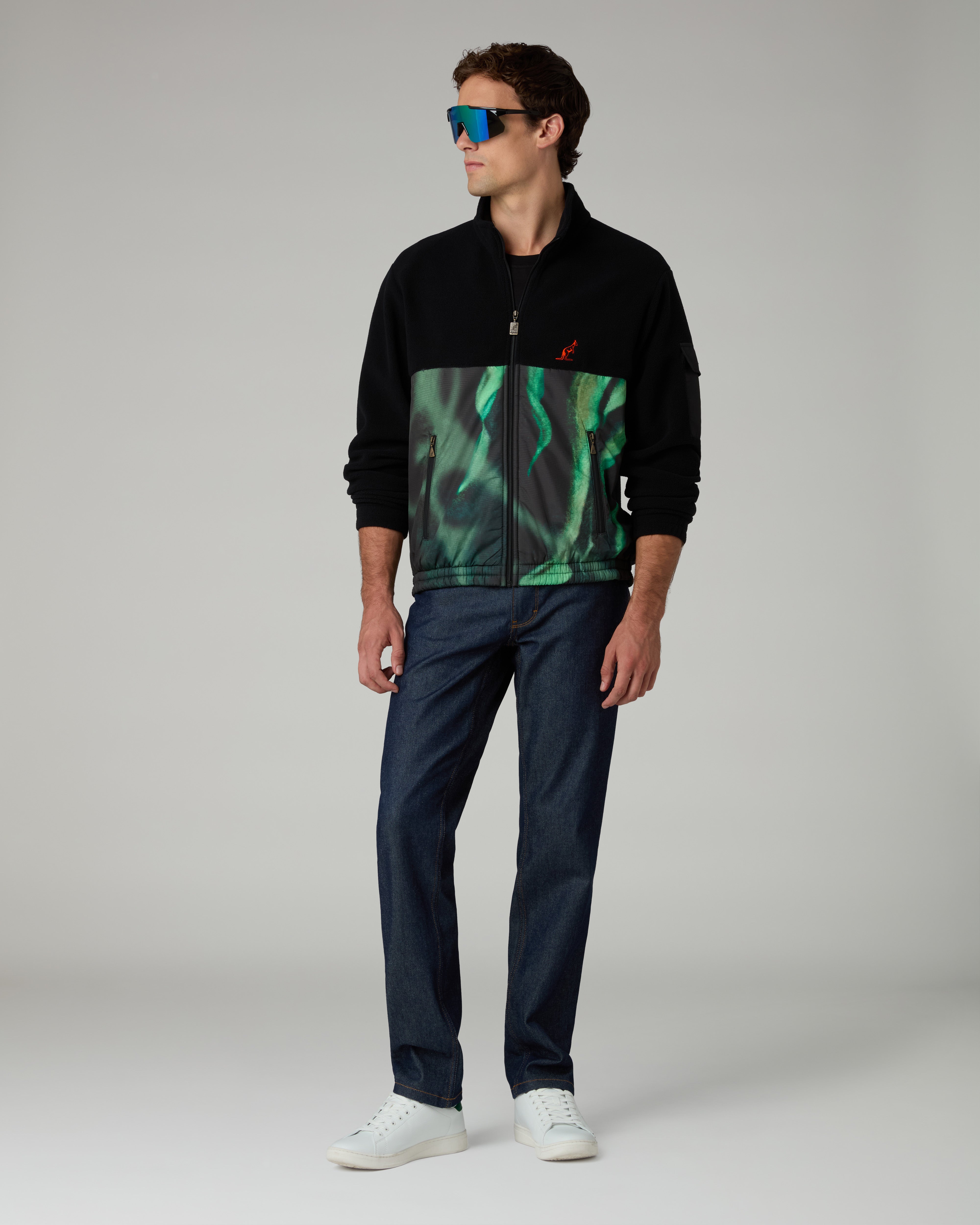 australian-blanca-multi-fabric-giacca-track-in-pile-nero image 2