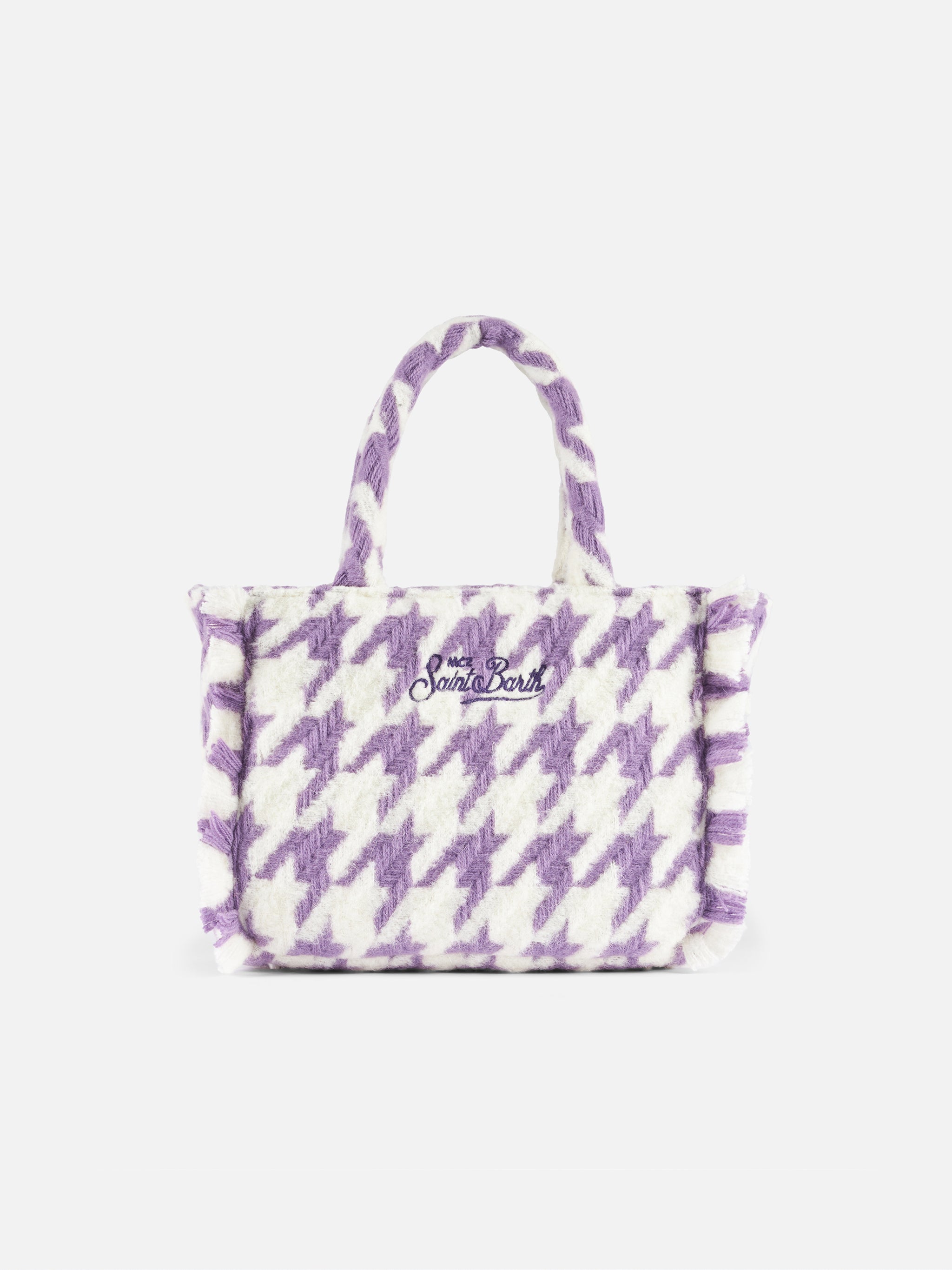 mc2-saint-barth-borsa-colette-classic-pied-de-poule-bianco-e-lilla image 4