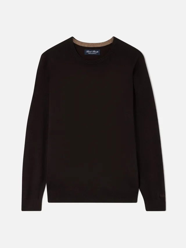 mc2-saint-barth-regent-maglione-girocollo-in-cashmere-marrone-uomo image 1