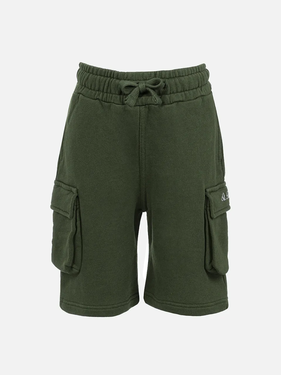 mc2-saint-barth-cargy-pantaloncini-cargo-bambino-verde-militare image 1