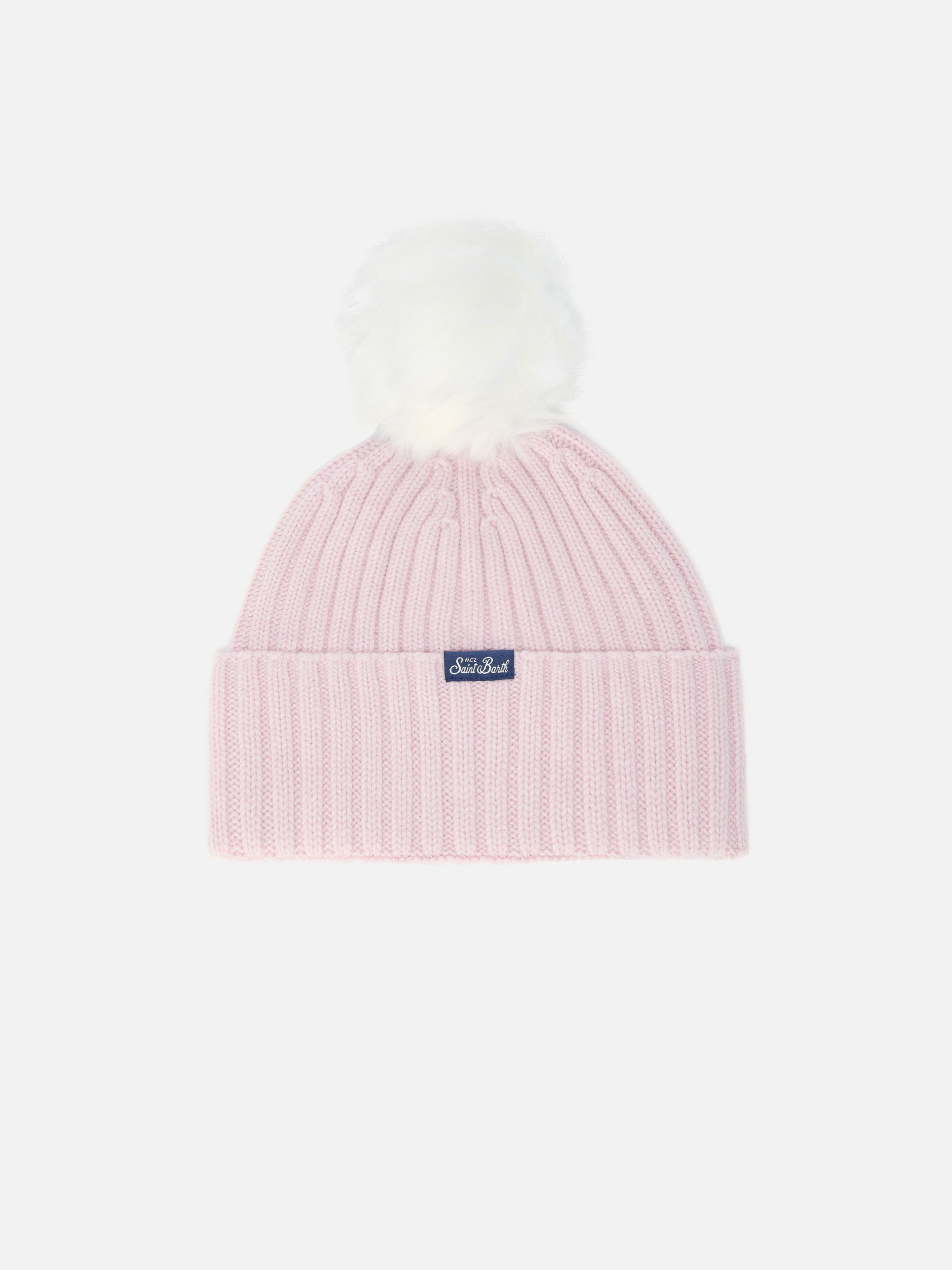 mc2-saint-barth-wengen-berretto-rosa-too-cool-cashmere-pompon image 3
