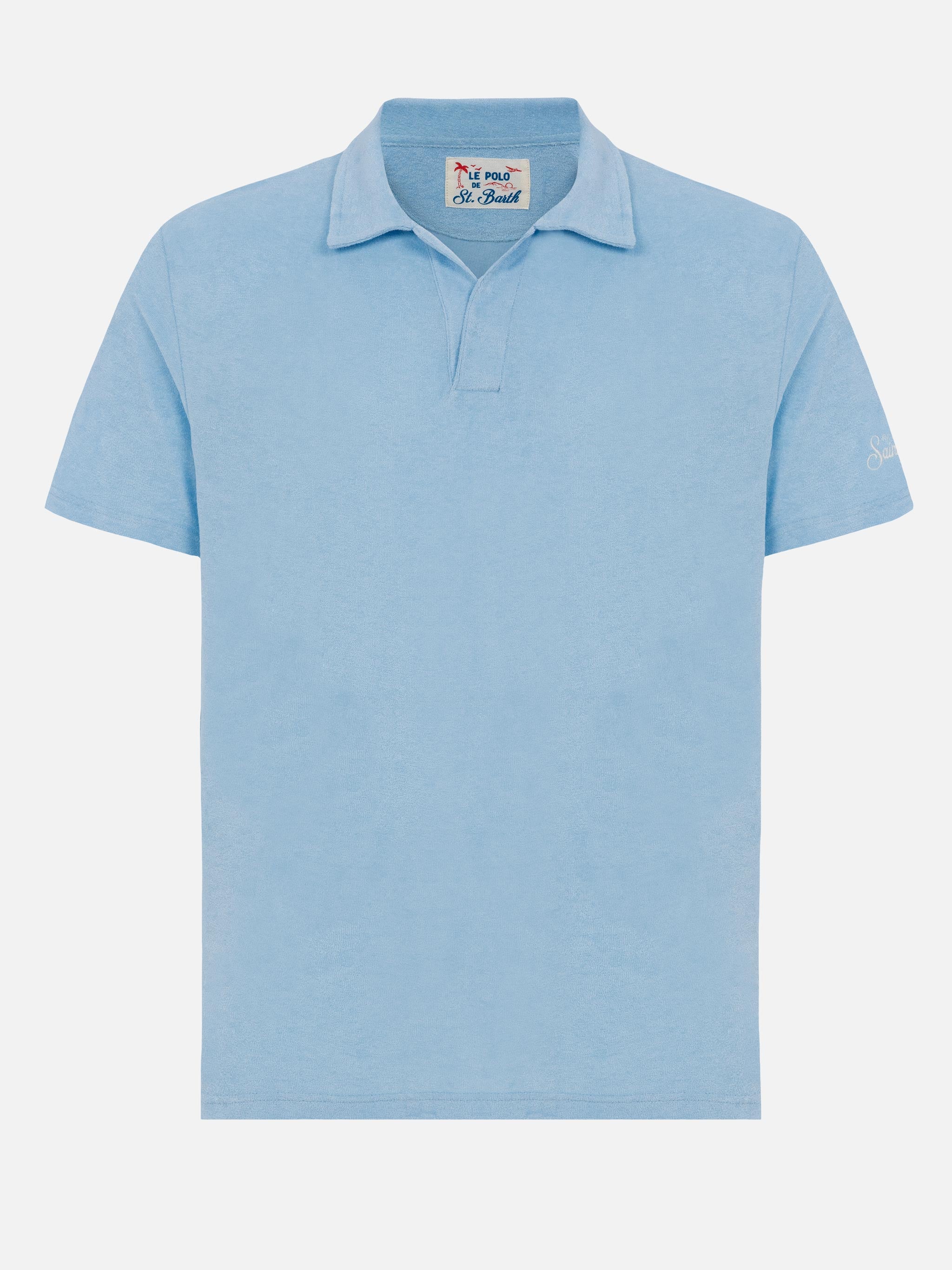mc2-saint-barth-polo-jeremy-uomo-in-spugna-azzurro-chiaro-senza-bottoni image 5