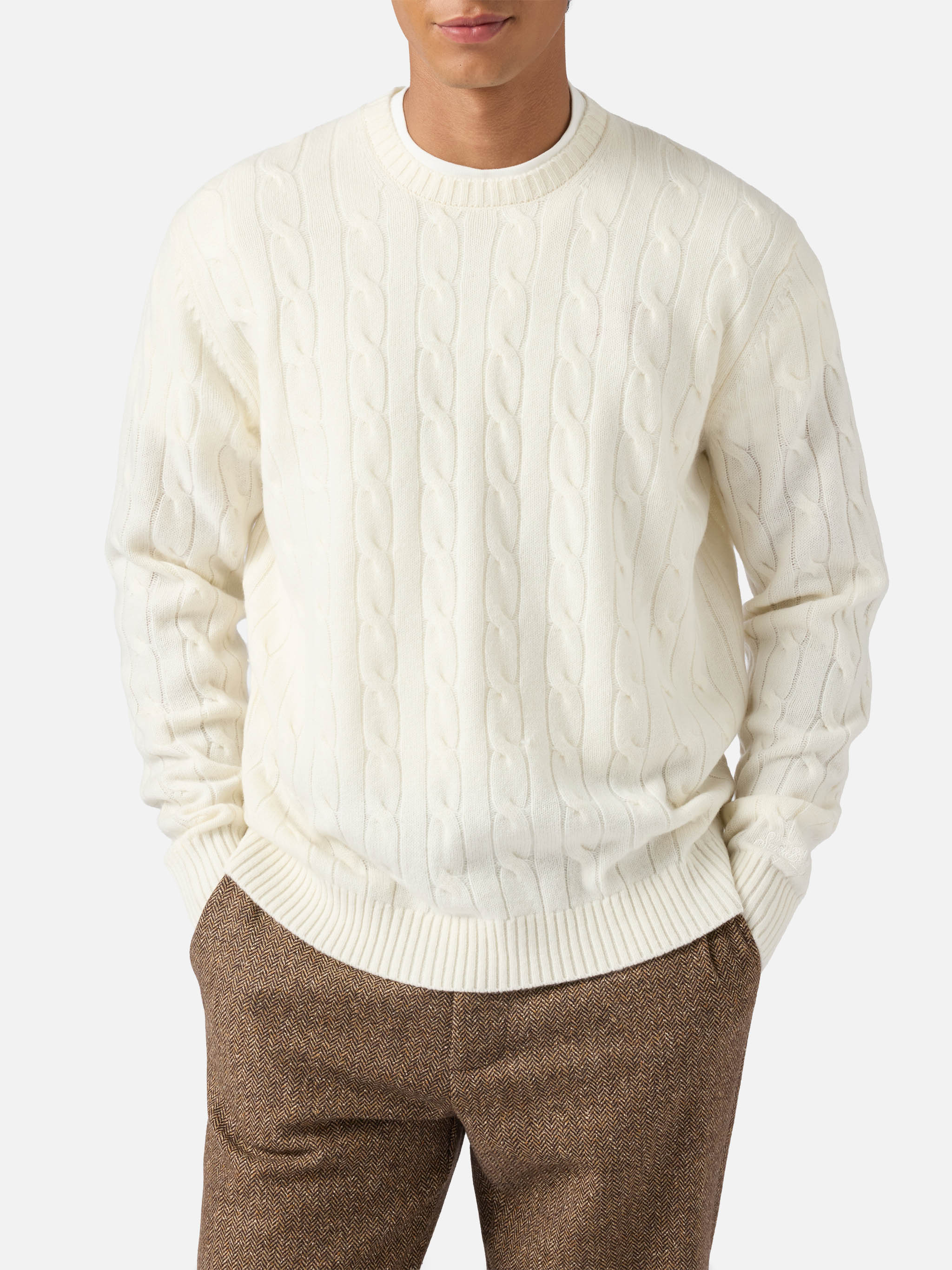 mc2-saint-barth-maglione-regent-trecce-100-lana-bianco-uomo image 1