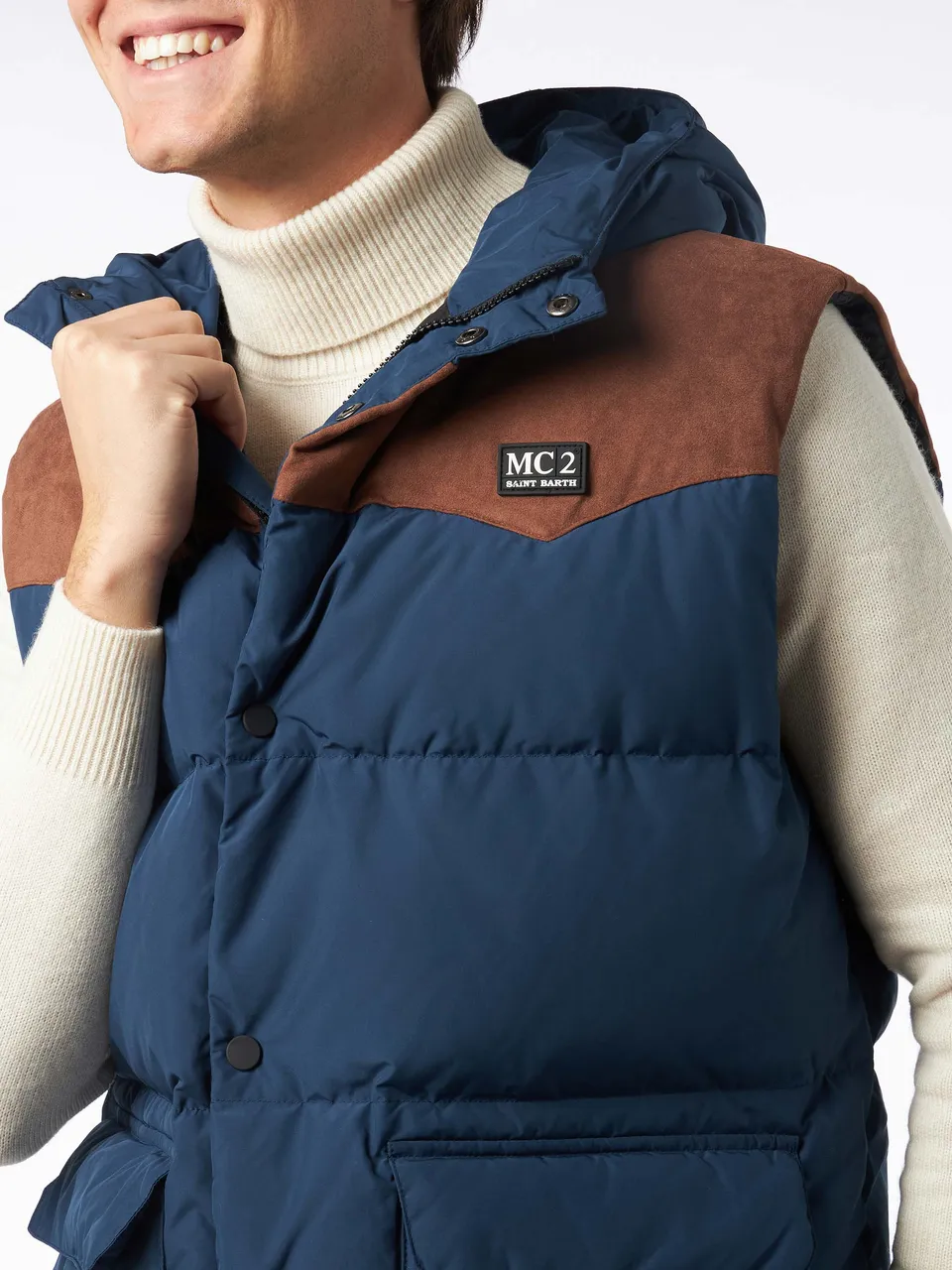 mc2-saint-barth-gilet-klosters-uomo-in-tessuto-tecnico-blu image 1