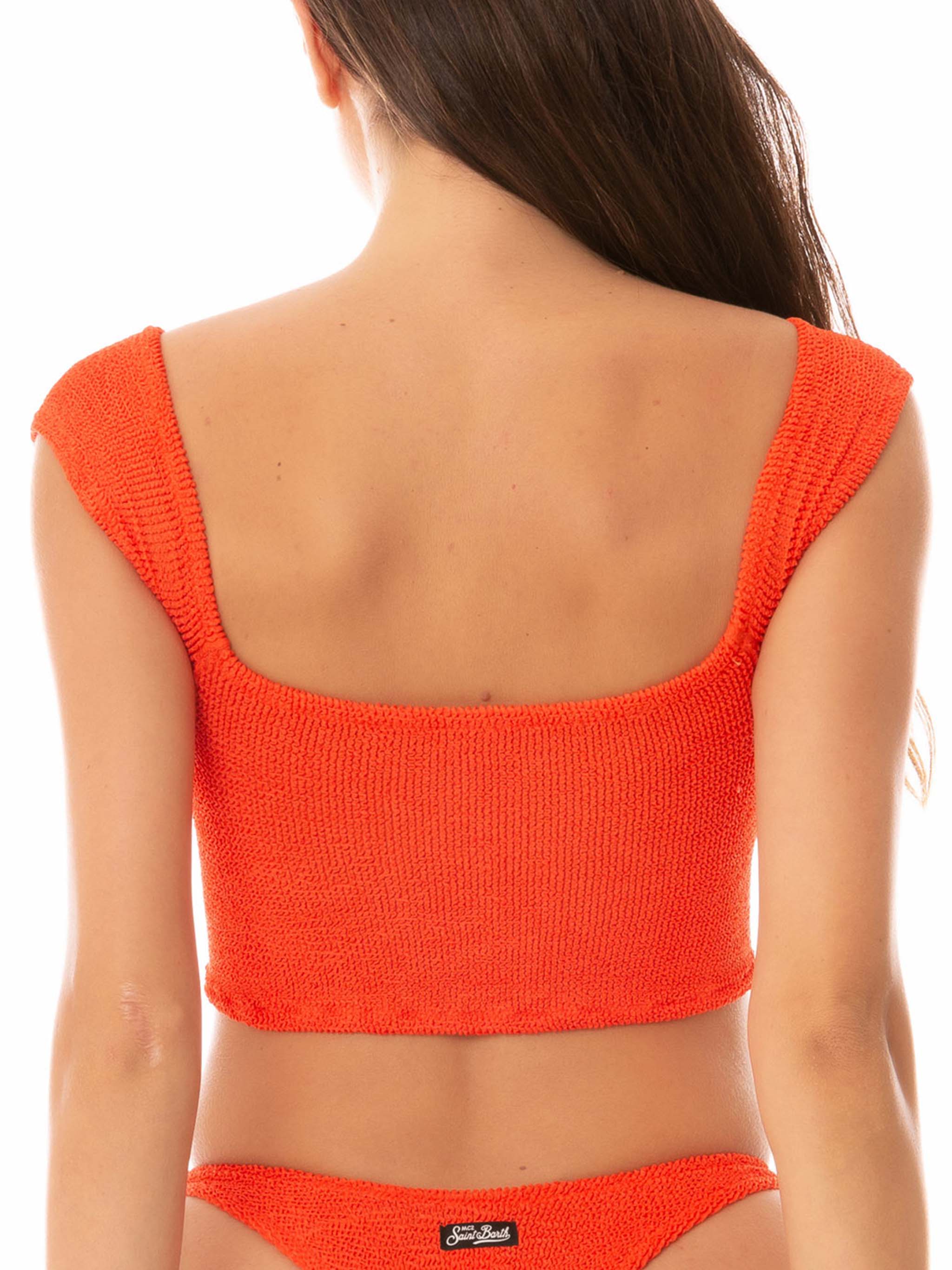mc2-saint-barth-top-bikini-zena-crinkle-arancione-tinta-unita-donna image 2