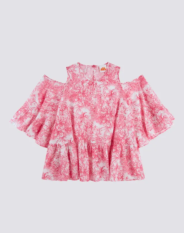 sundek-abito-corto-bambina-con-stampa-fleur-de-joie-a-maniche-lunghe image 1