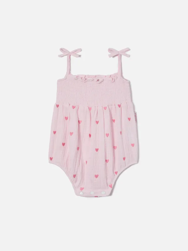 mc2-saint-barth-dudu-tutina-corta-neonata-cotone-rosa-cuoricini image 1