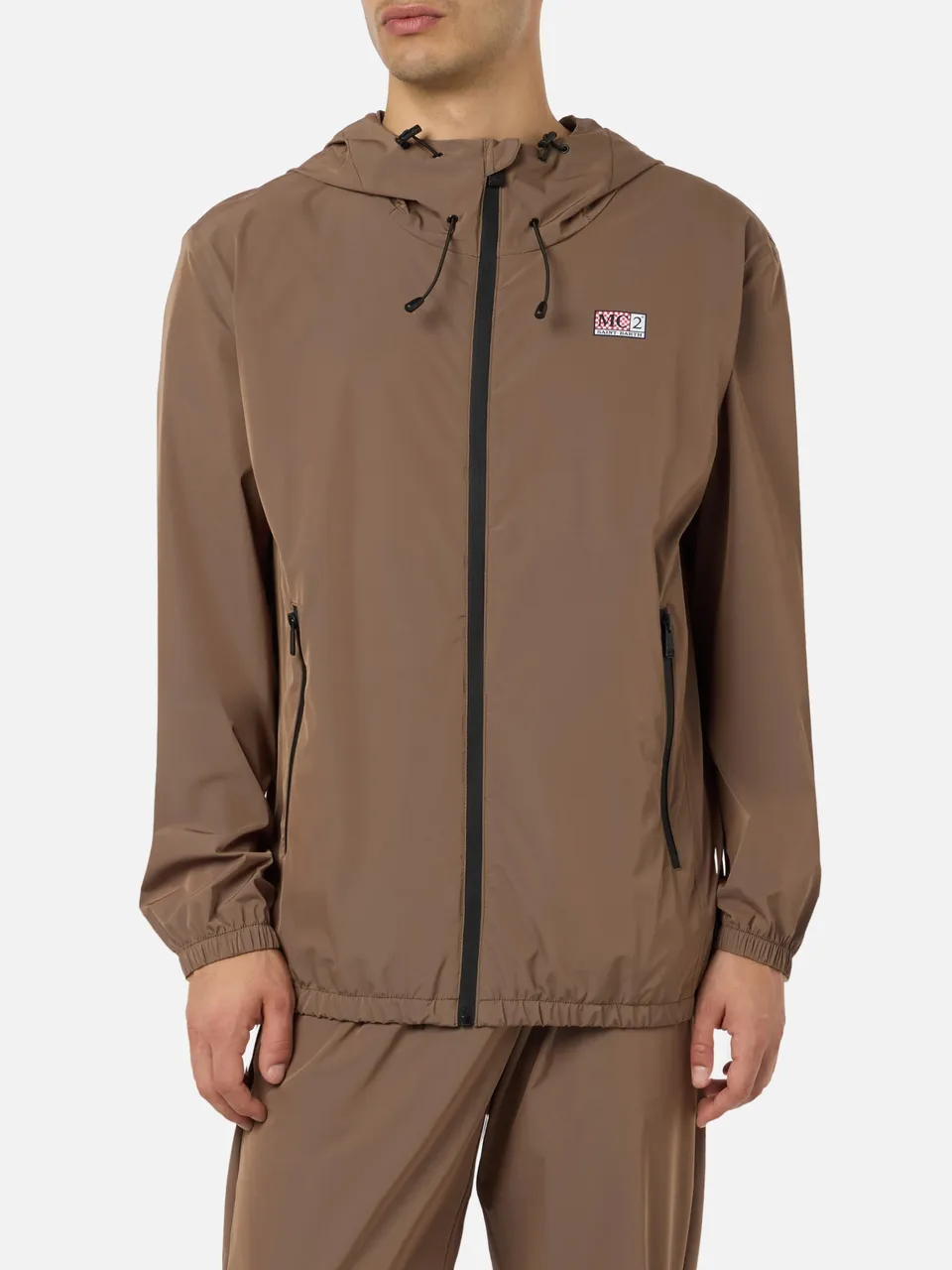 mc2-saint-barth-giacca-sloop-slo0002-tecnica-solaro-khaki-con-cappuccio image 1