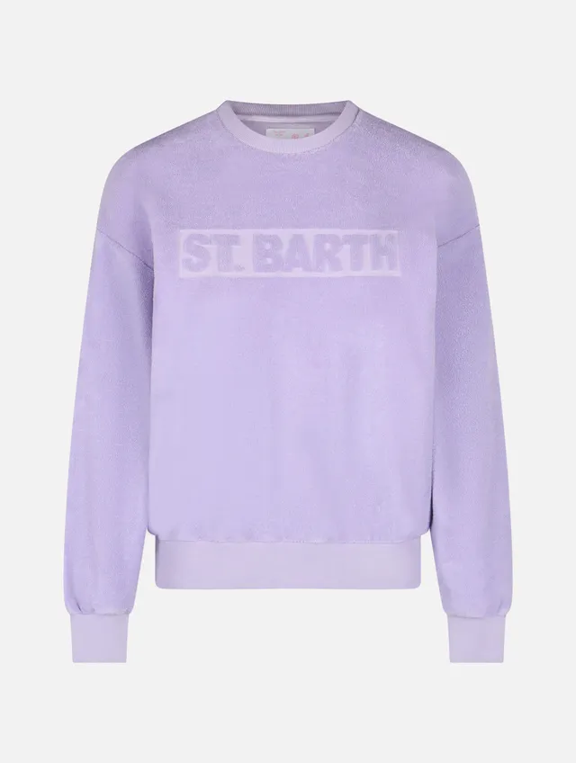 mc2-saint-barth-felpa-stardust-donna-lilla-cotone-effetto-spugna image 1