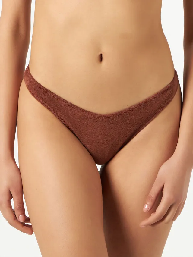 mc2-saint-barth-naomi-slip-da-bagno-donna-sgambato-in-spugna-marrone image 1