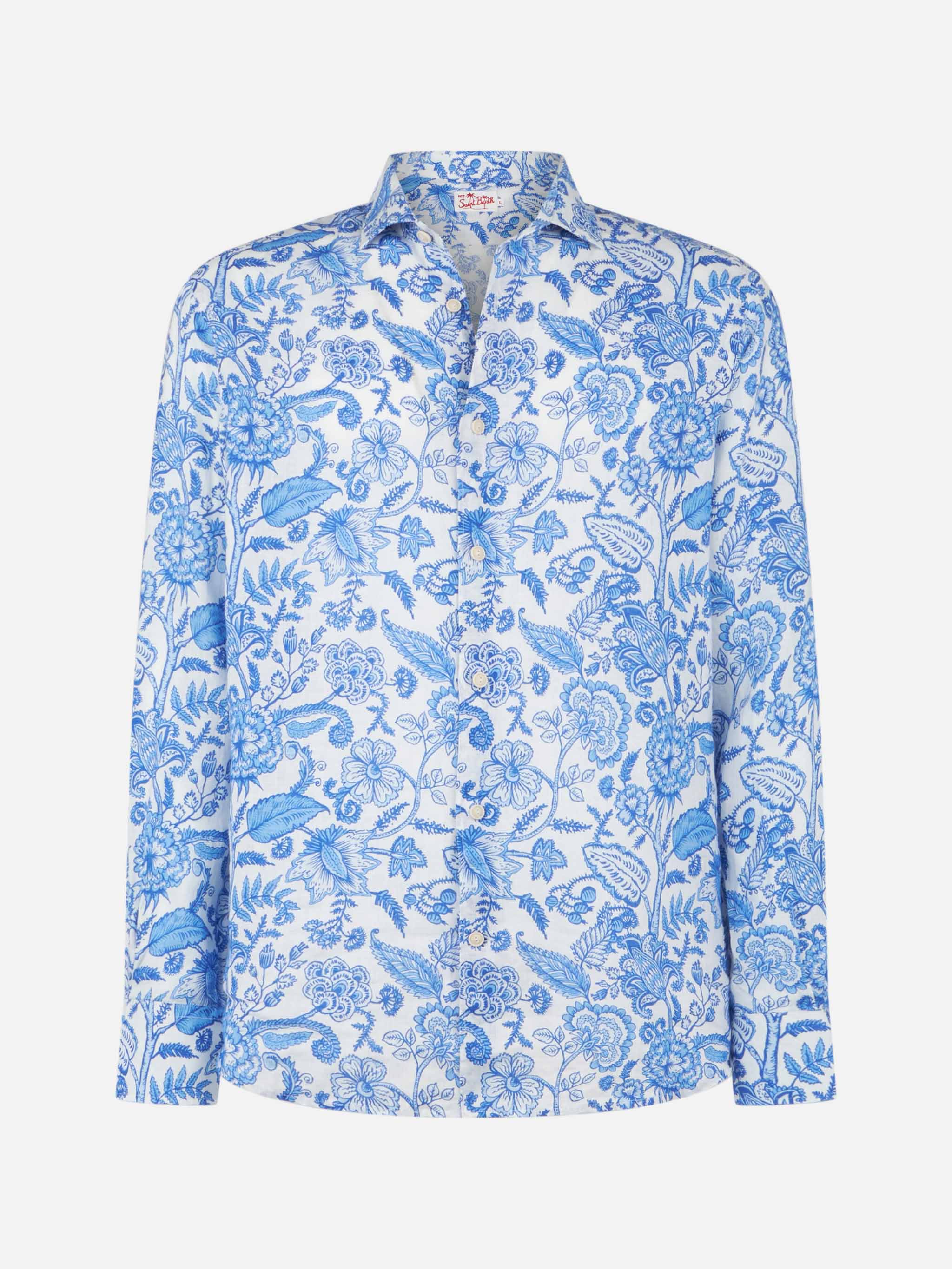 mc2-saint-barth-pamplona-camicia-uomo-in-lino-stampa-floreale-blu image 4