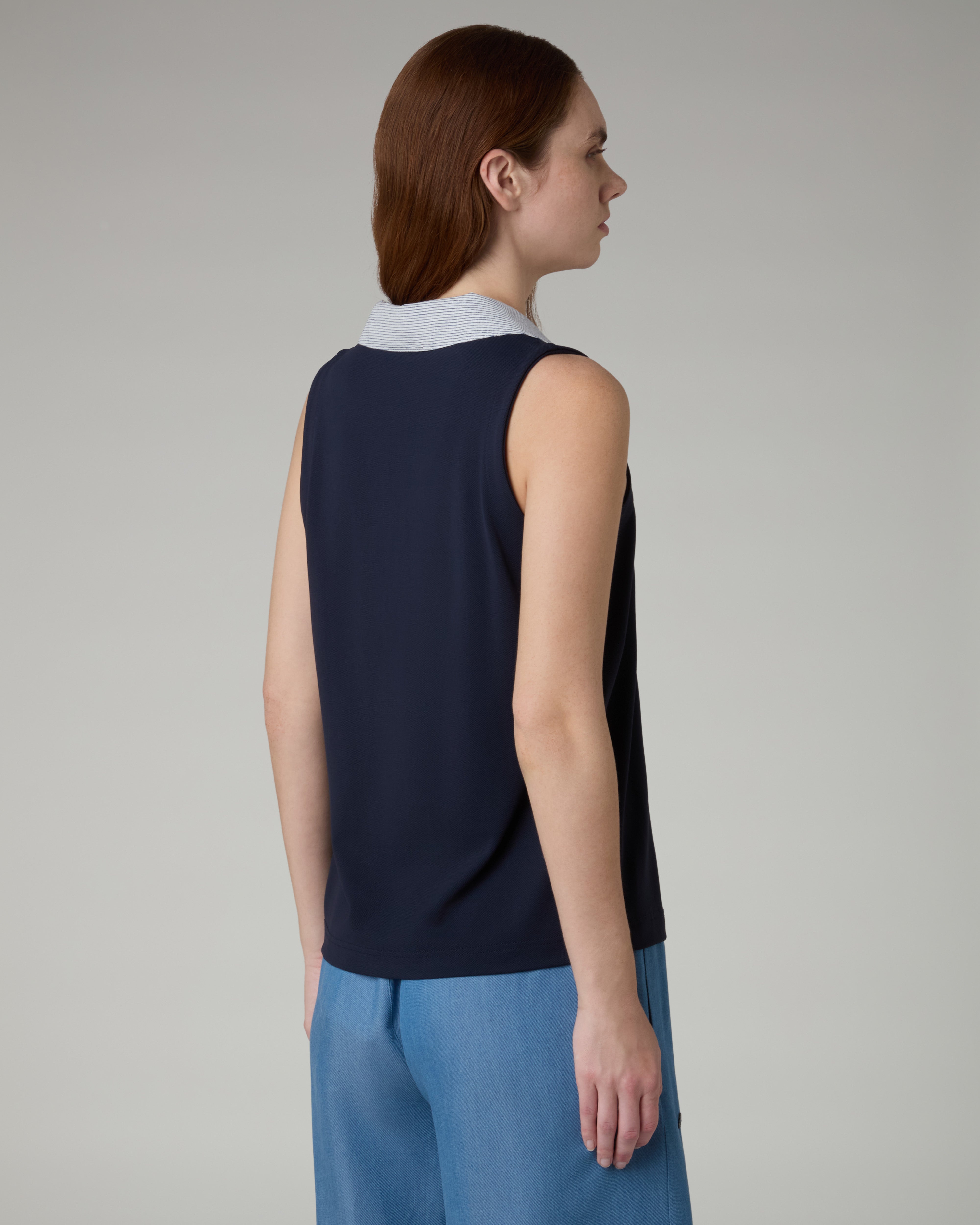 australian-sleeveless-polo-top-league-blu-navy image 3