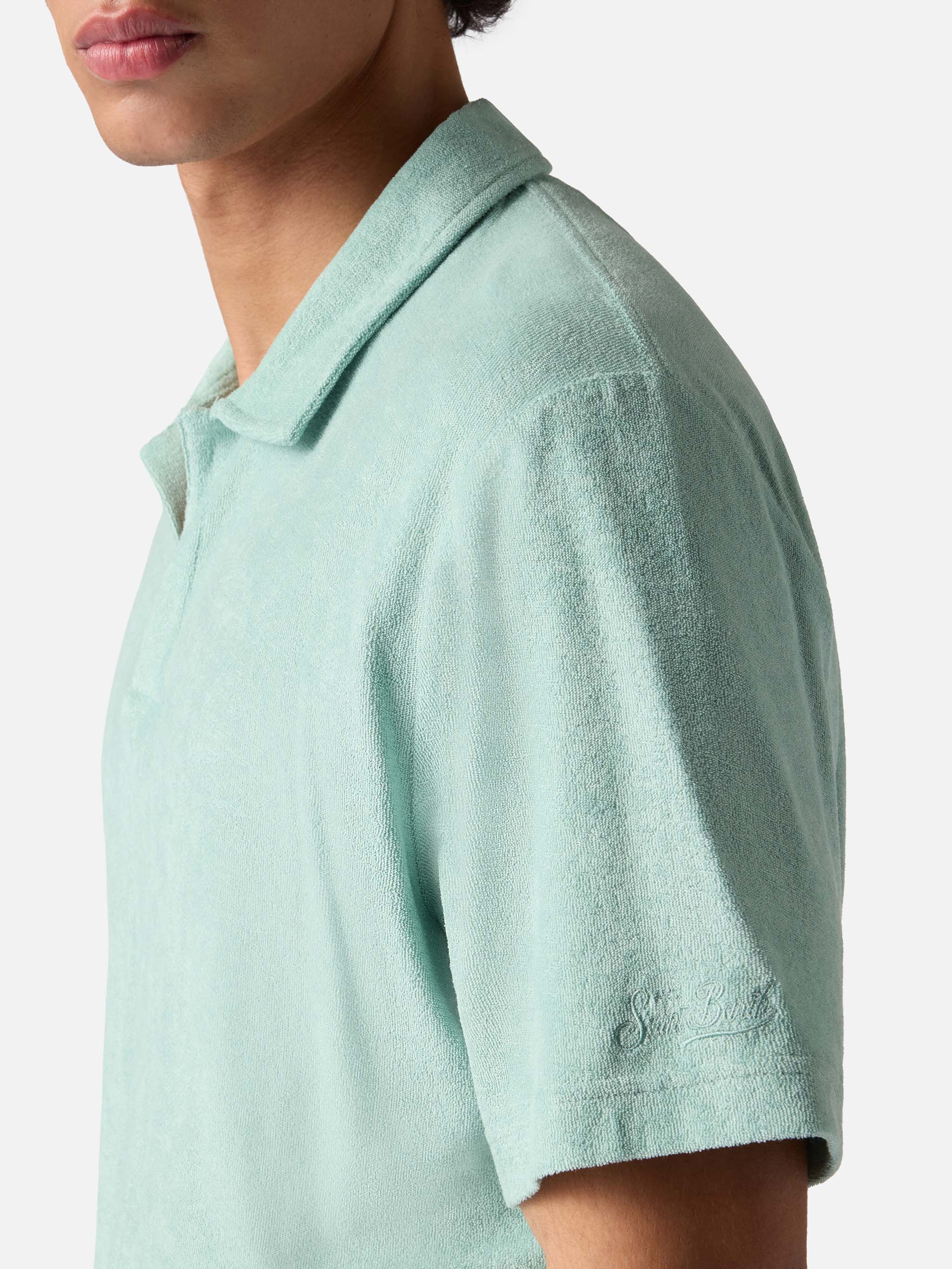 mc2-saint-barth-polo-jeremy-in-cotone-effetto-spugna-verde-salvia-uomo image 2