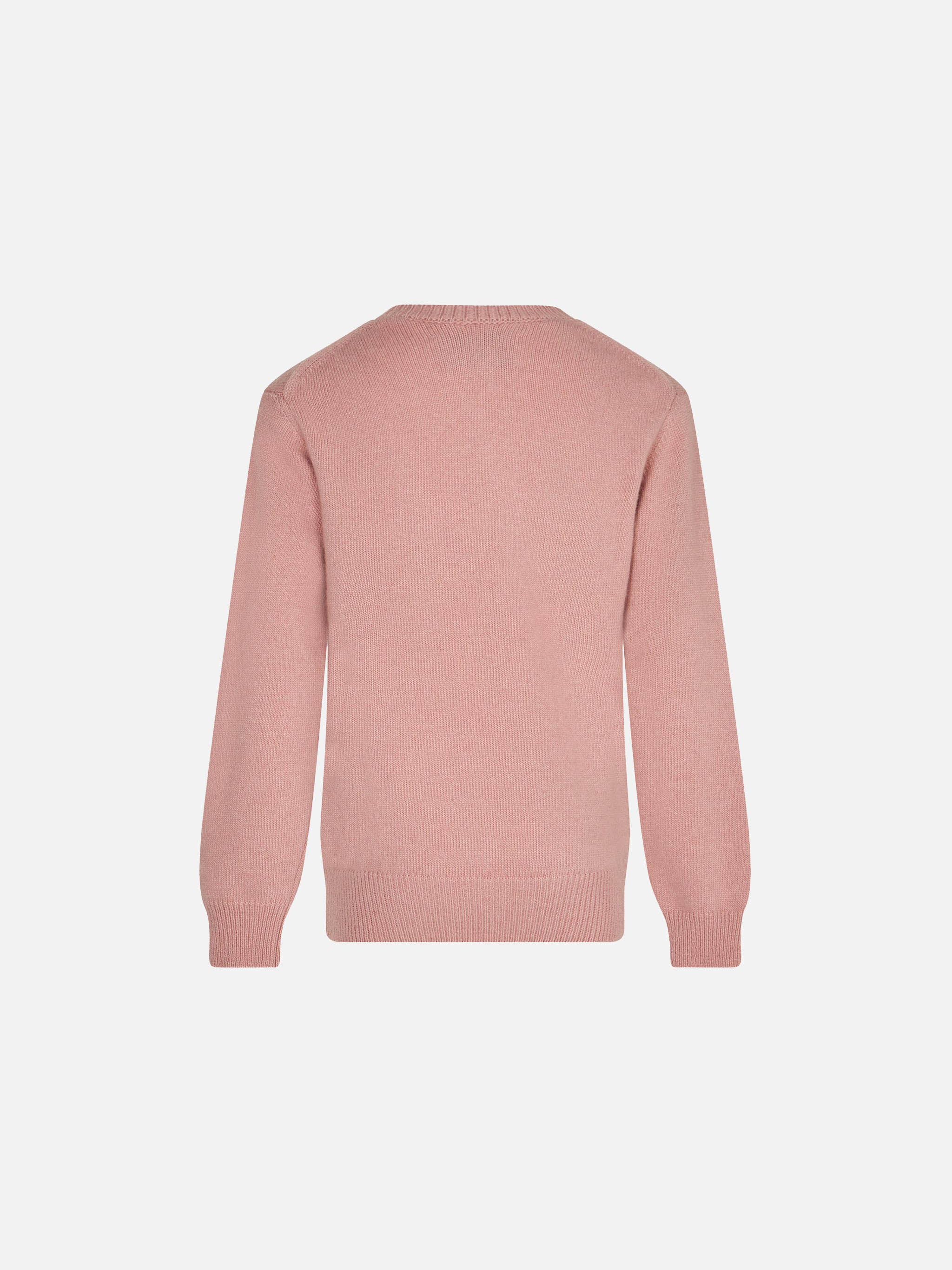 mc2-saint-barth-maglione-da-bambina-girocollo-jacquard-cane-in-misto-cashmere-ro image 2